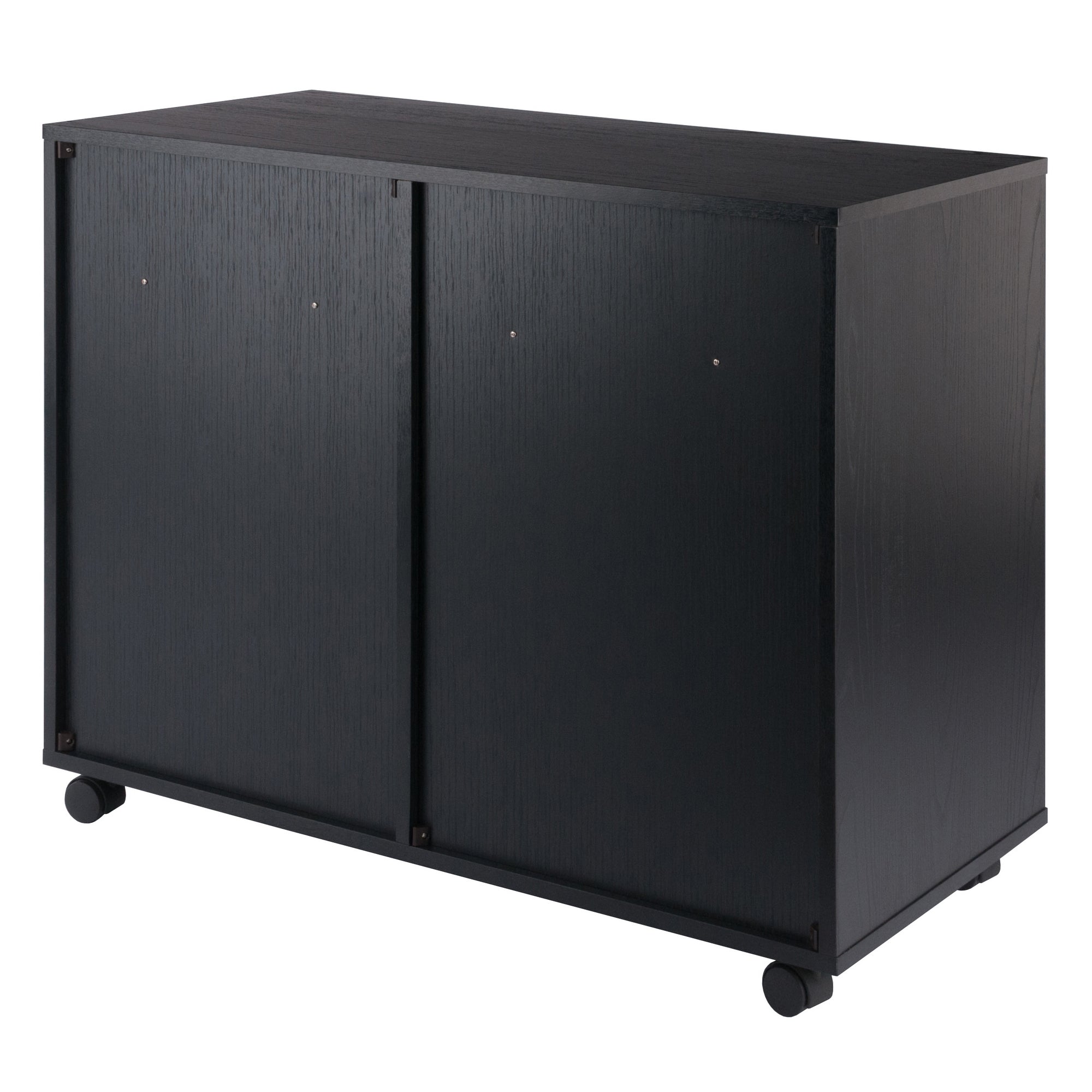 Halifax Bins & Drawers Multi-Storage Wide Mobile Cabinet,. Black