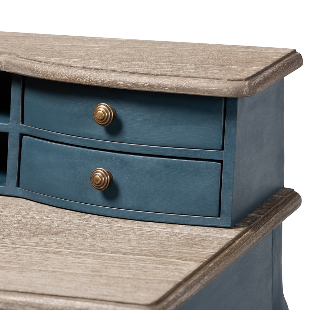 Celestine French Provincial Blue Spruce Finished Wood Accent Writing Desk