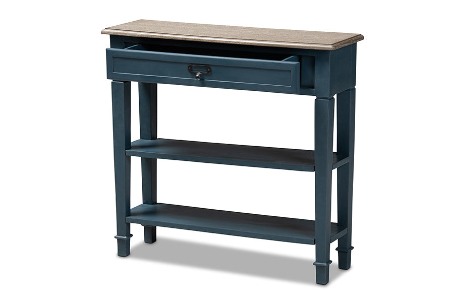 Dauphine French Provincial Blue Spruce Fiinished Wood Accent Console Table