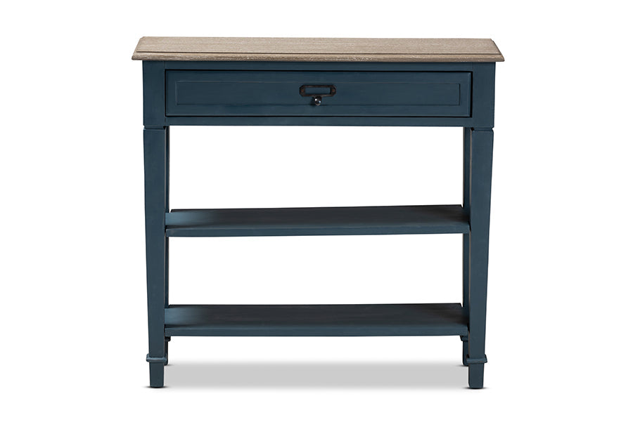 Dauphine French Provincial Blue Spruce Fiinished Wood Accent Console Table