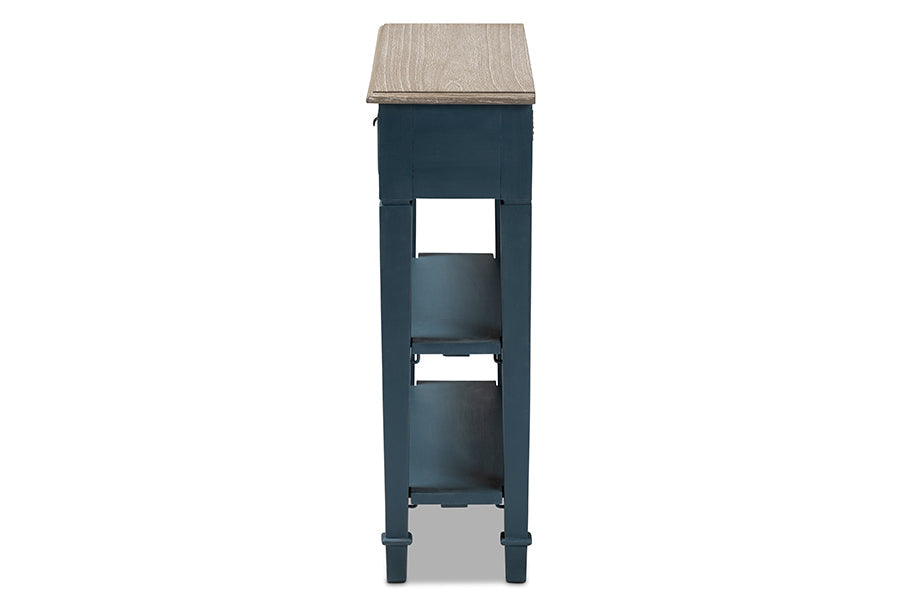 Dauphine French Provincial Blue Spruce Fiinished Wood Accent Console Table