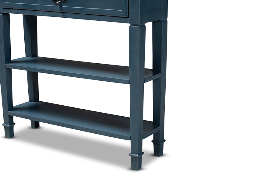 Dauphine French Provincial Blue Spruce Fiinished Wood Accent Console Table