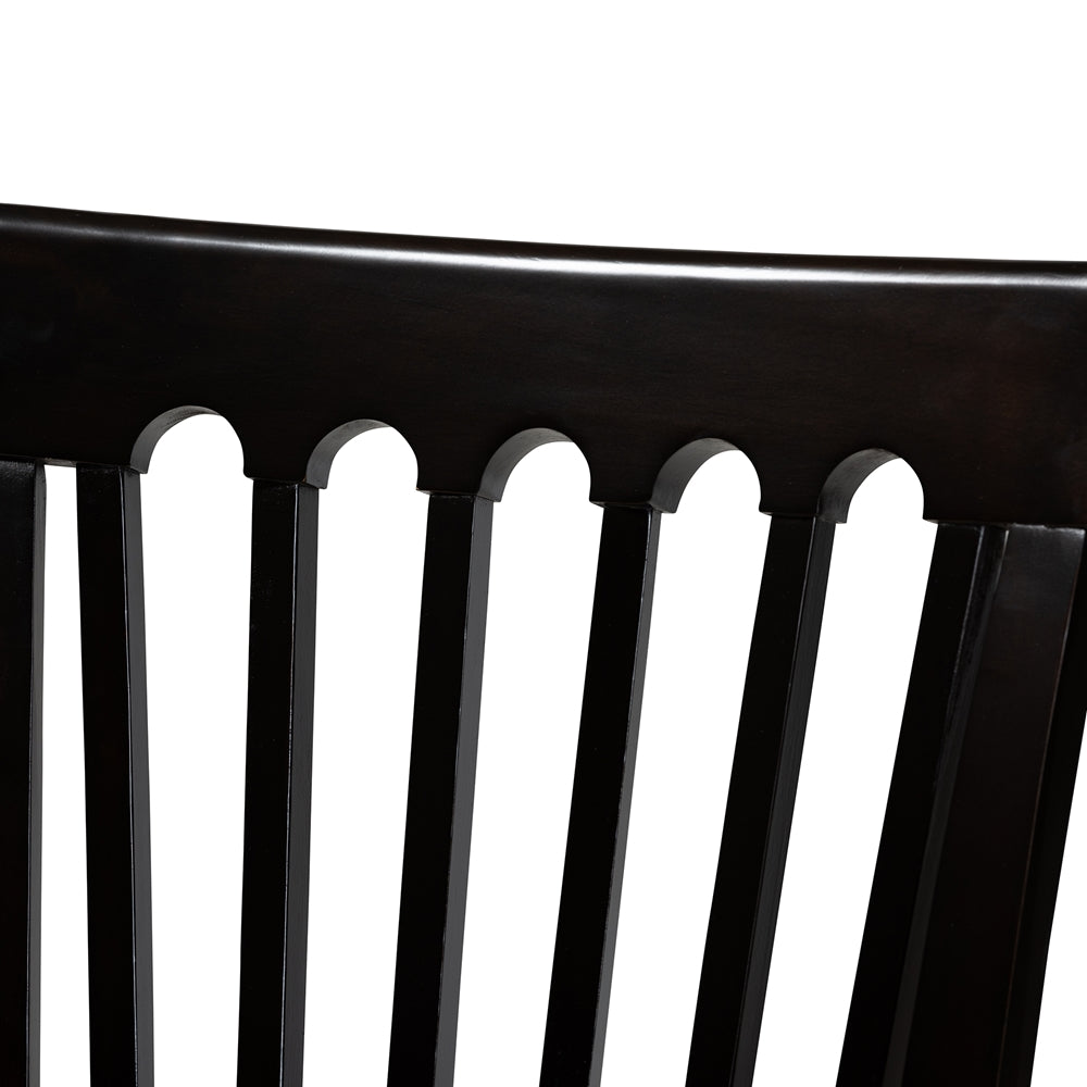 Minette Modern and Contemporary Sand Fabric Upholstered Espresso Brown Finished Wood 7-Piece Dining Set