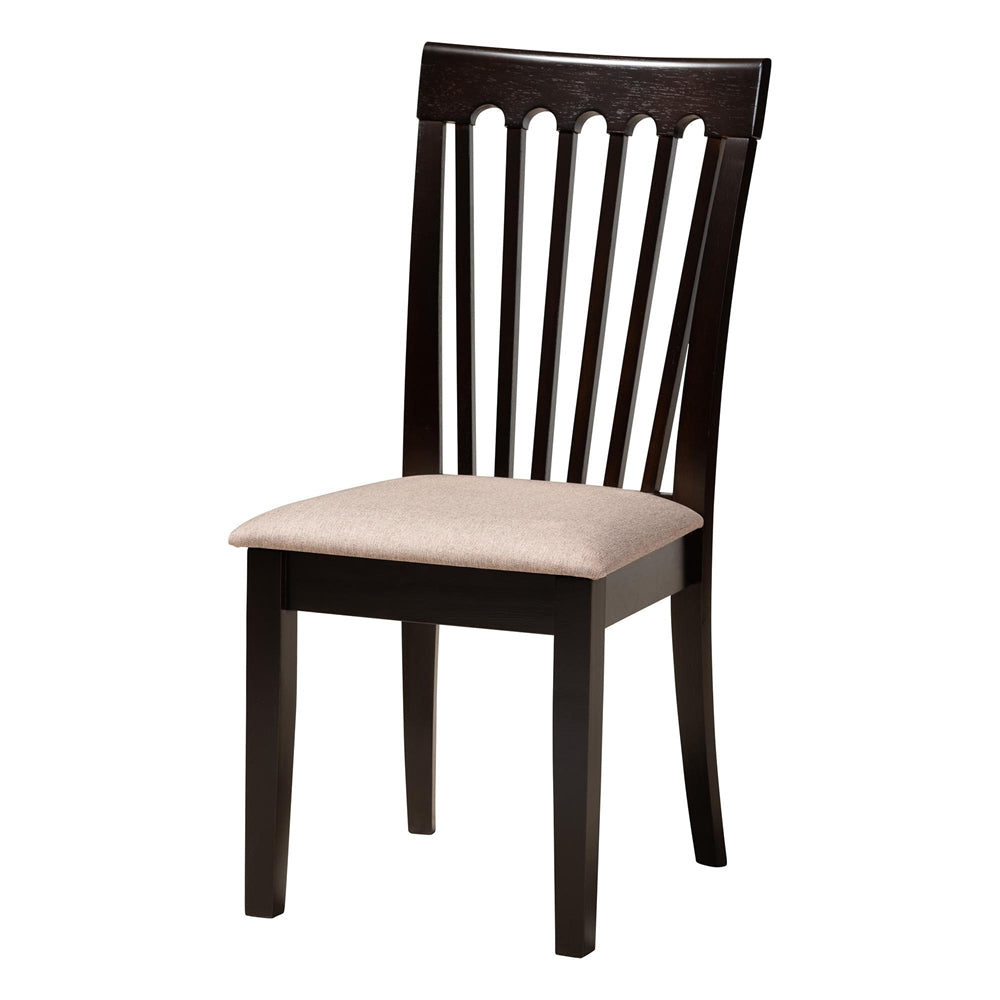 Bailey Modern Sand Fabric and Dark Brown Finished Wood 5-Piece Dining Set
