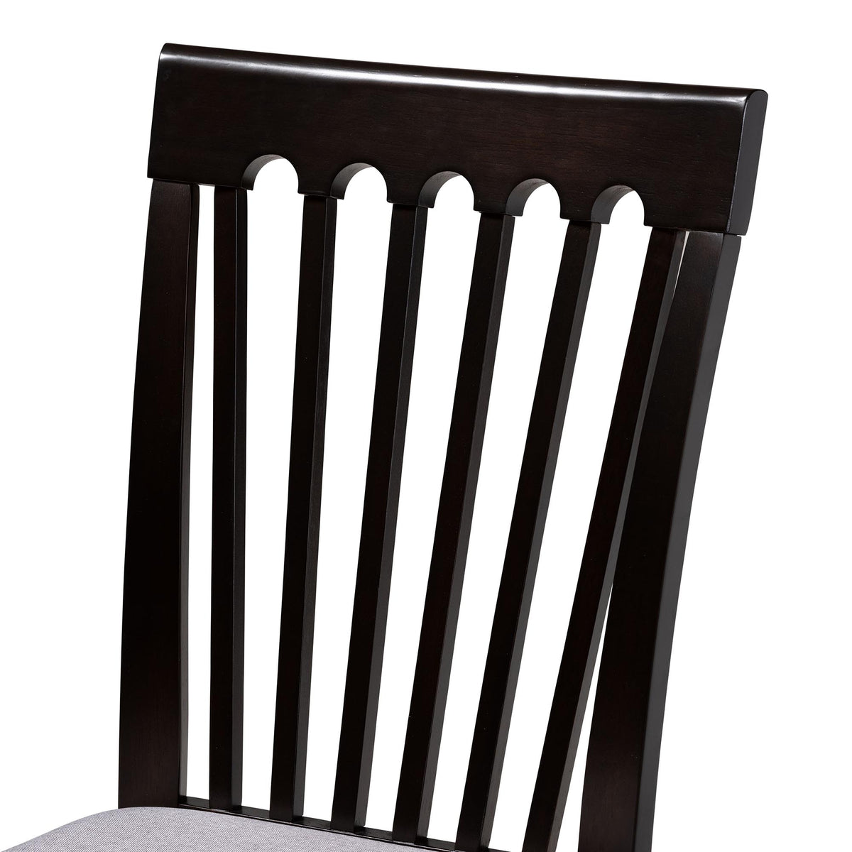 Marian Modern Grey Fabric and Dark Brown Finished Wood 5-Piece Dining Set