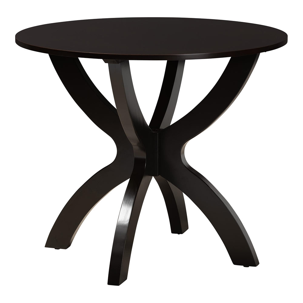 Edona Modern Sand Fabric and Walnut Brown Finished Wood 5-Piece Dining Set