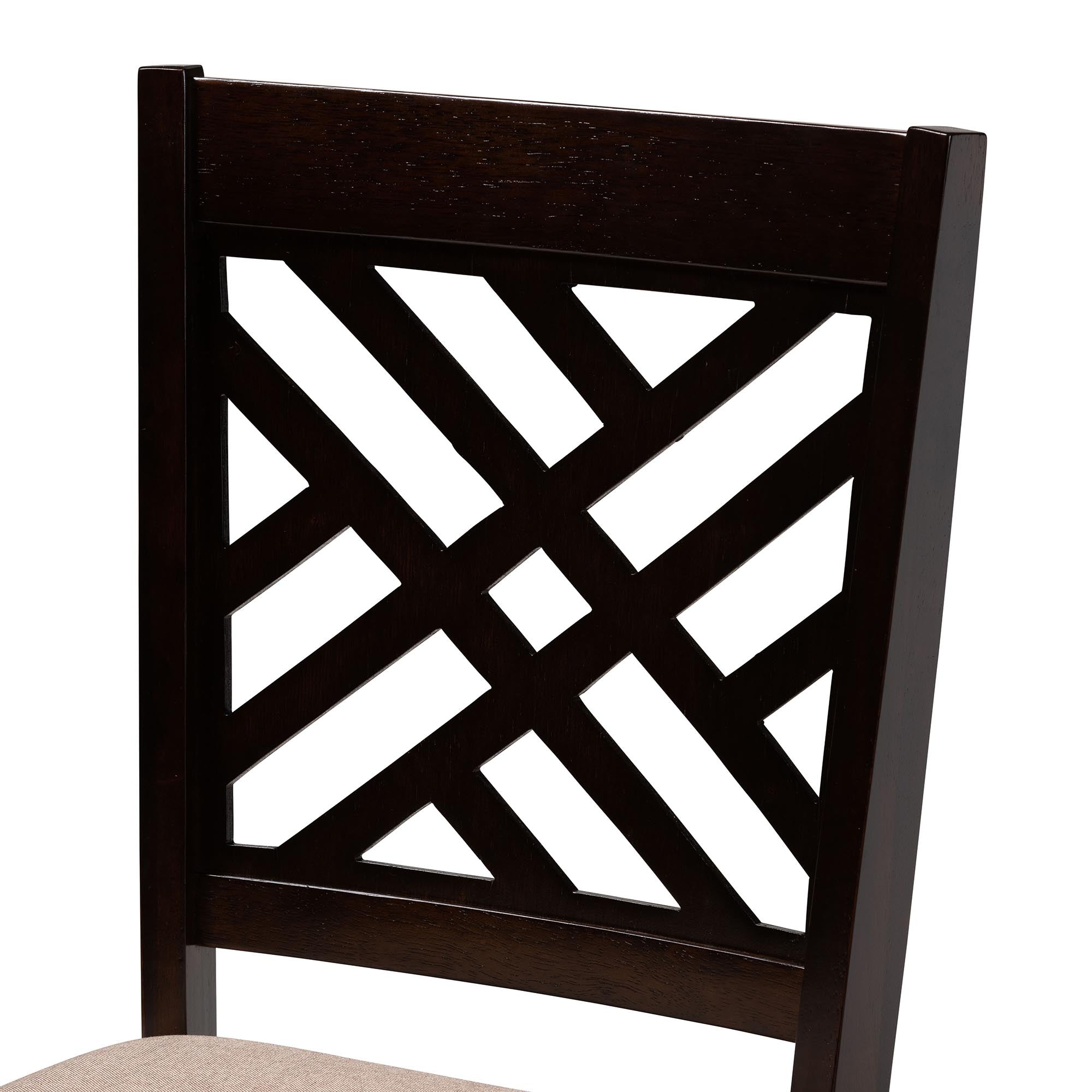 Edona Modern Sand Fabric and Walnut Brown Finished Wood 5-Piece Dining Set