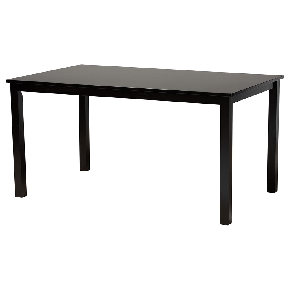 Gustavo Modern Sand Fabric and Walnut Brown Finished Wood 6-Piece Dining Set
