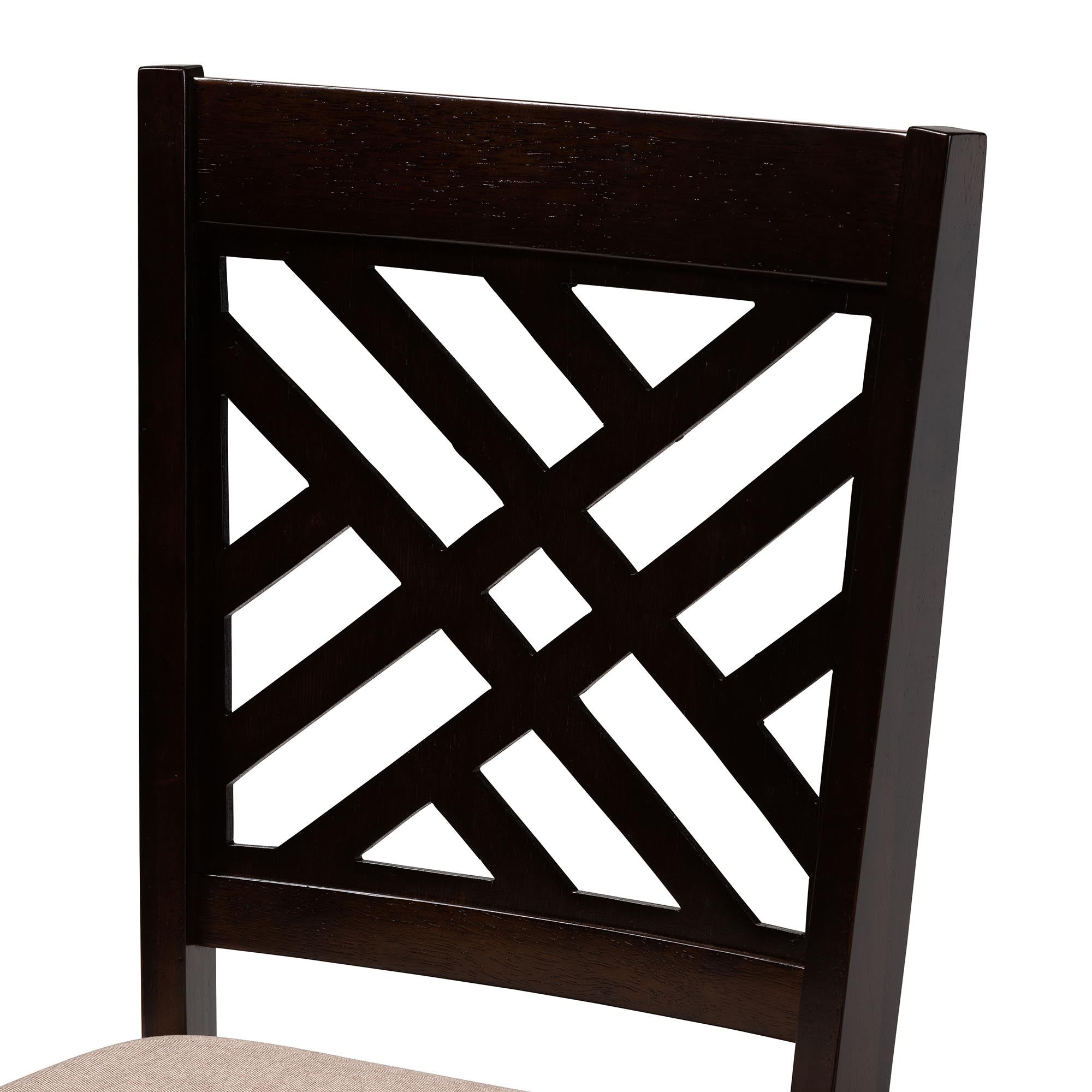 Gustavo Modern Sand Fabric and Walnut Brown Finished Wood 6-Piece Dining Set