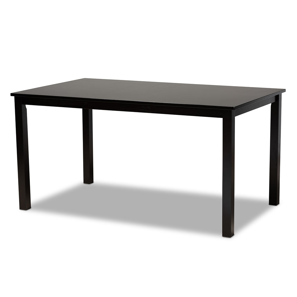 Reneau Modern and Contemporary Sand Fabric Upholstered Espresso Brown Finished Wood 7-Piece Dining Set