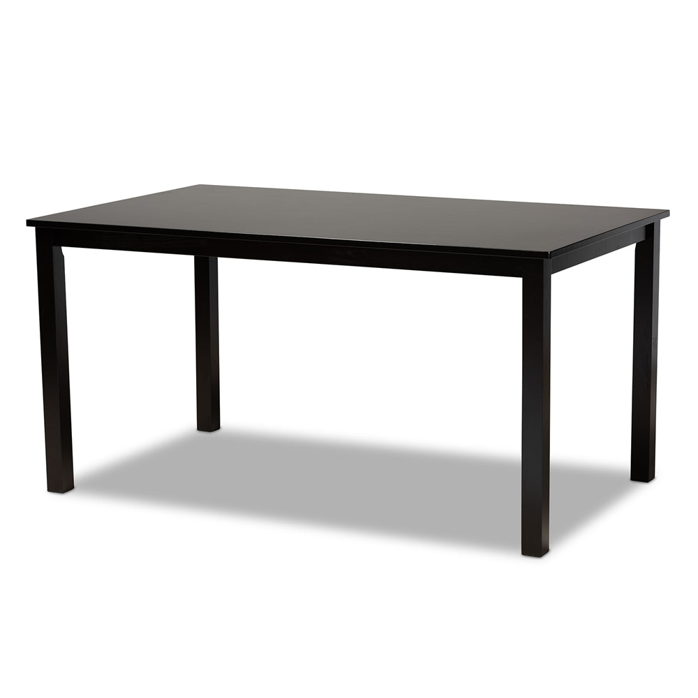 Reneau Modern and Contemporary Grey Fabric Upholstered Espresso Brown Finished Wood 7-Piece Dining Set