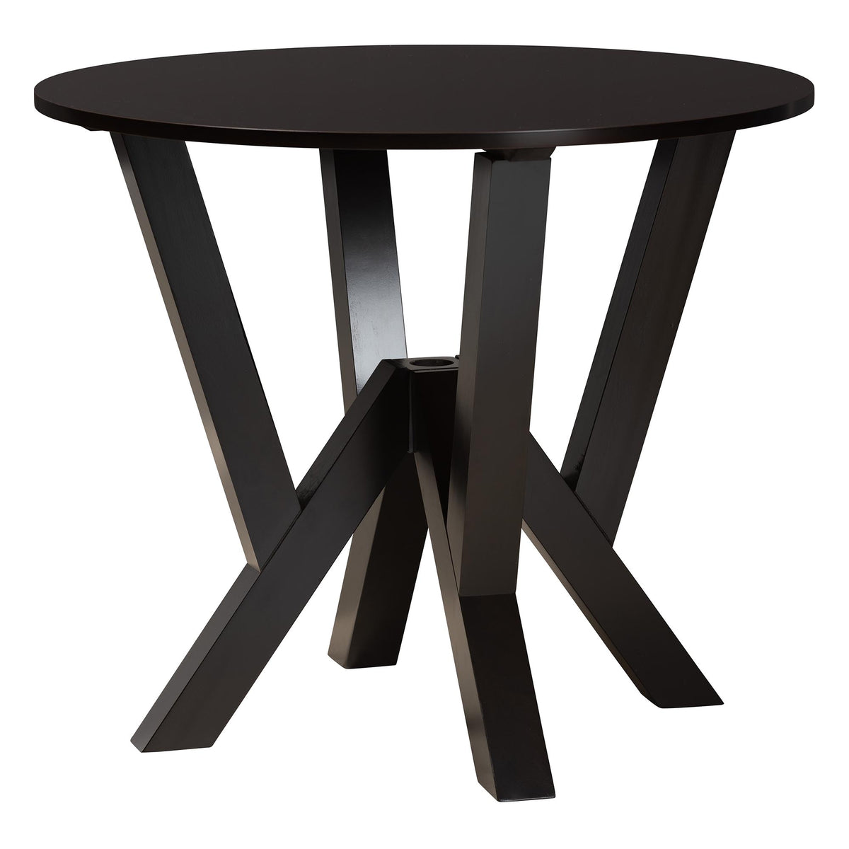 Ariane Modern Sand Fabric and Dark Brown Finished Wood 5-Piece Dining Set