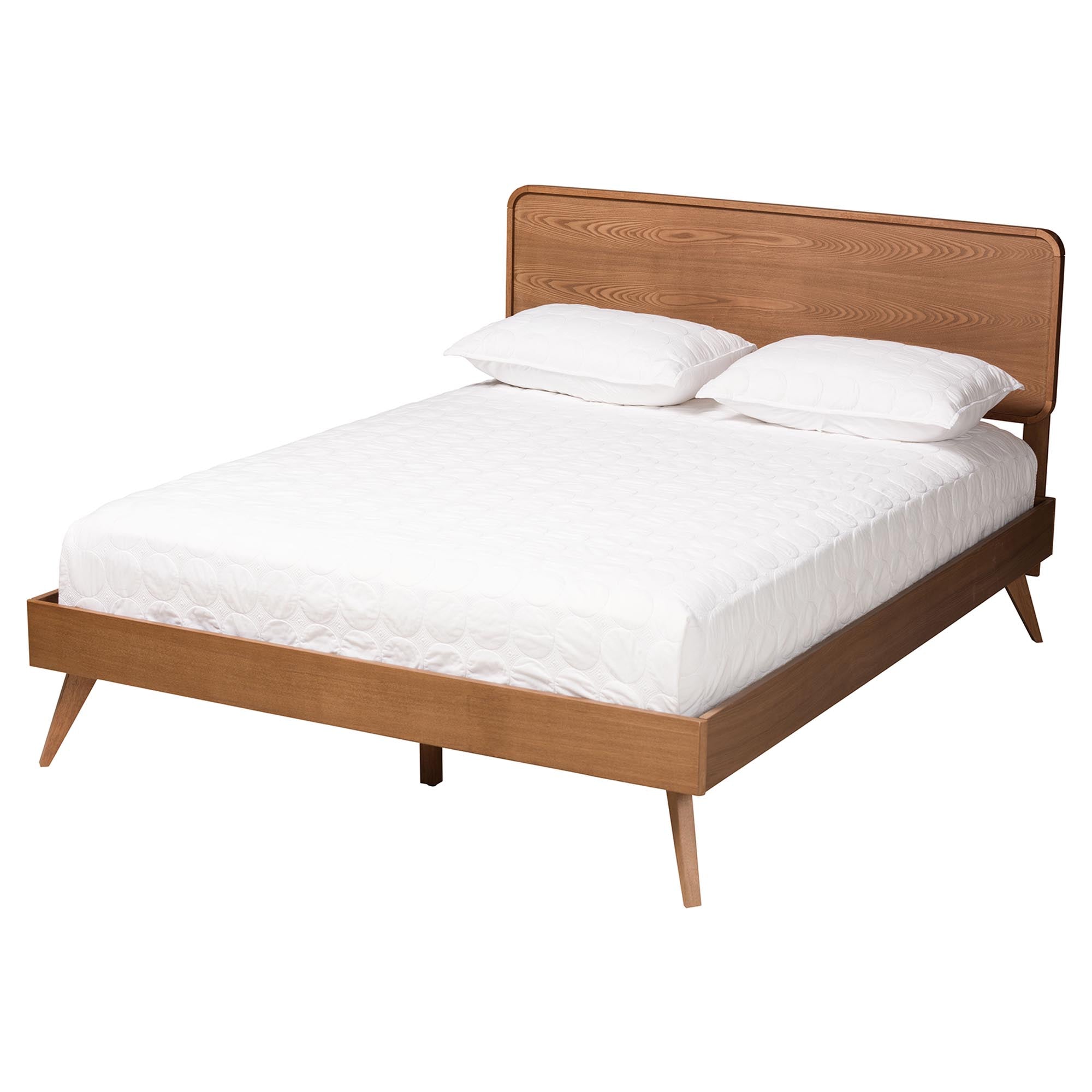 Demeter Mid-Century Modern Walnut Brown Finished Wood Full Size 3-Piece Bedroom Set