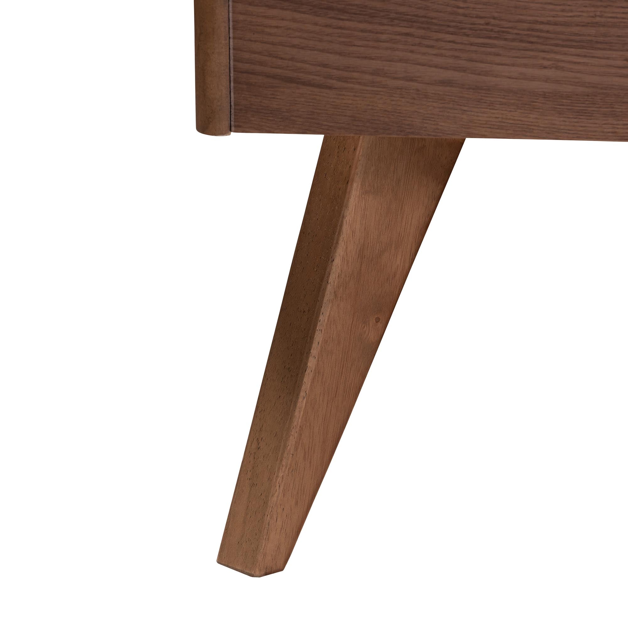 Demeter Mid-Century Modern Walnut Brown Finished Wood King Size 4-Piece Bedroom Set