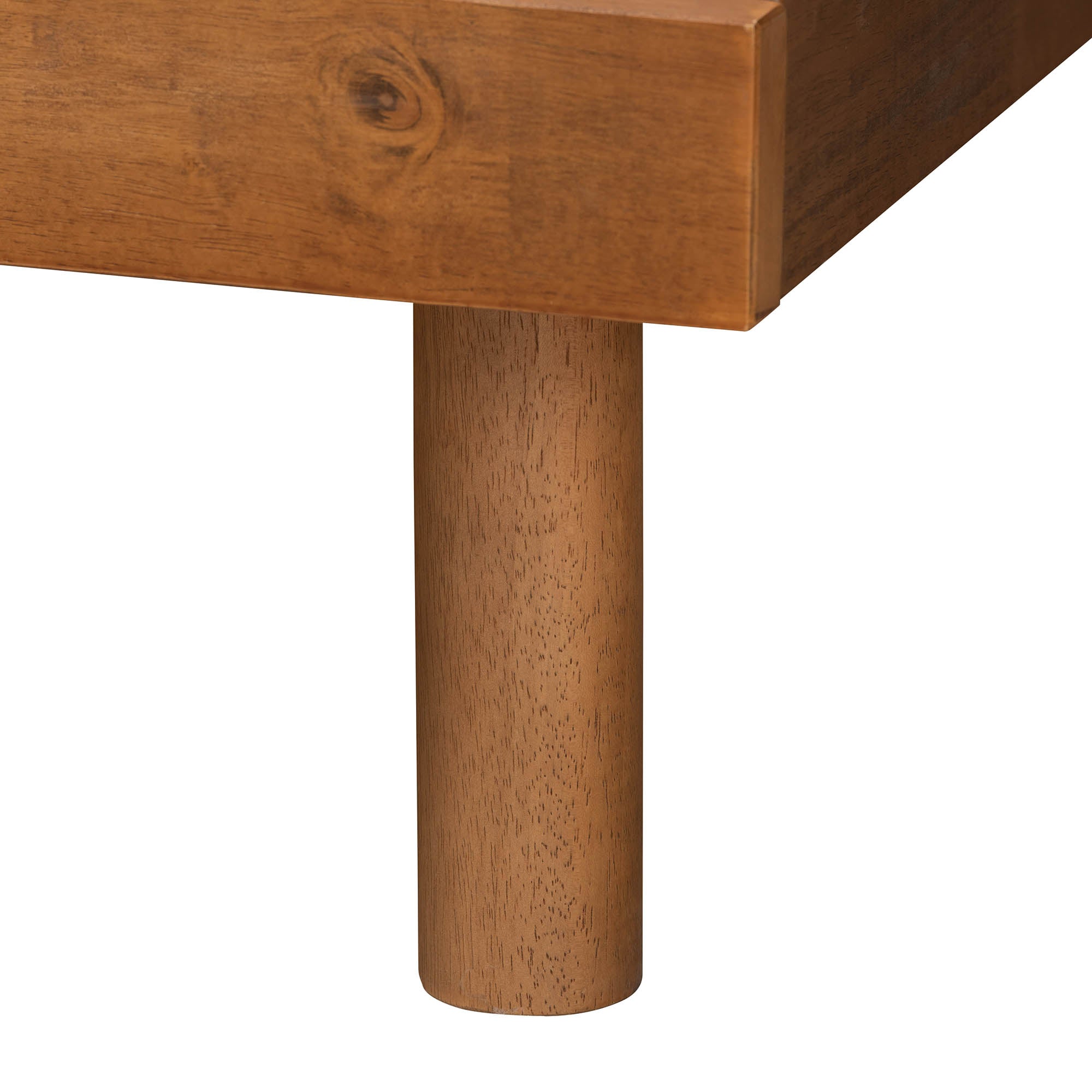 Arturo Full Size Low Profile Platform Bed – Mid-Century Walnut Finish No Box Spring