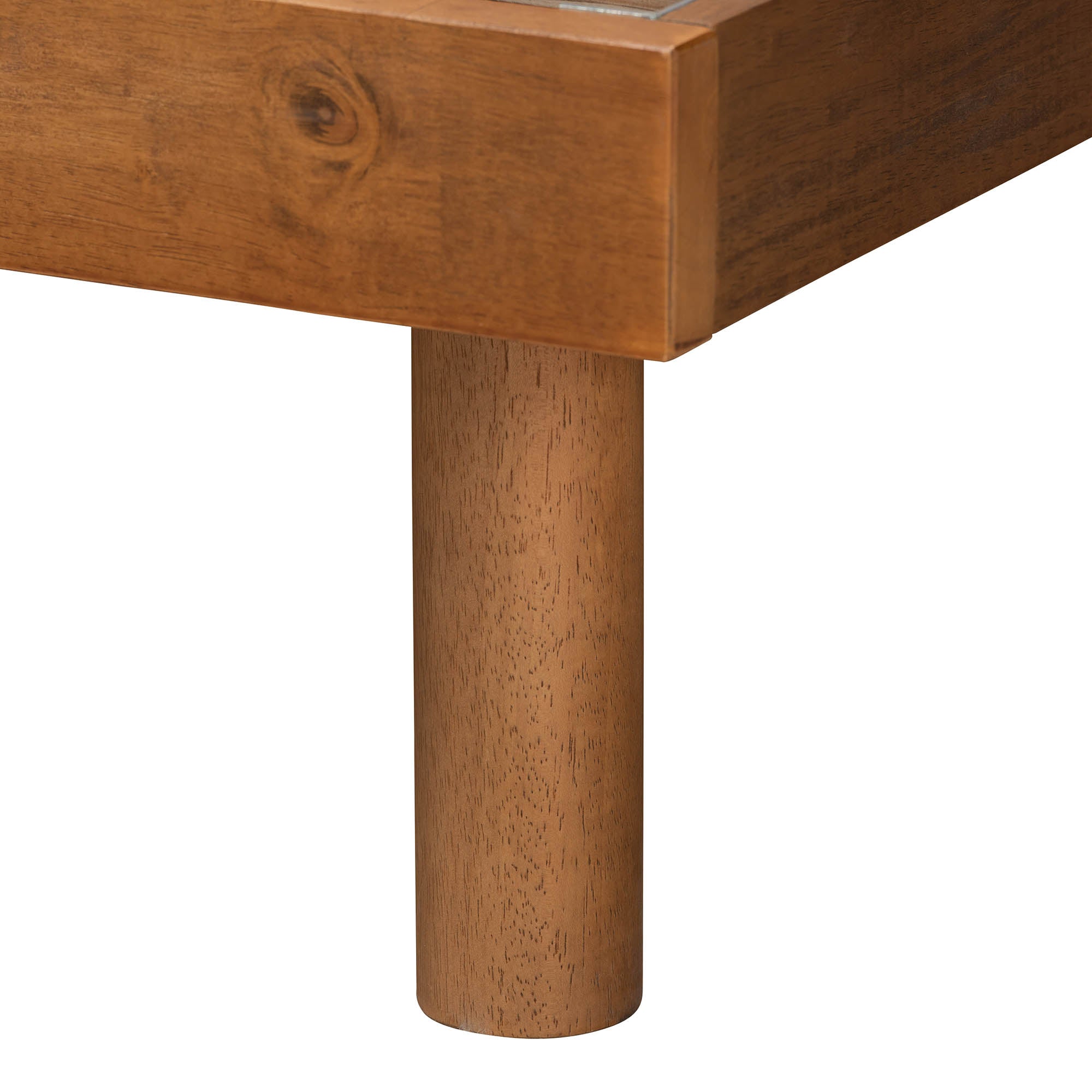 Abrosia Mid-Century Modern Full Platform Bed – Ash Walnut Wood with Adjustable Headboard