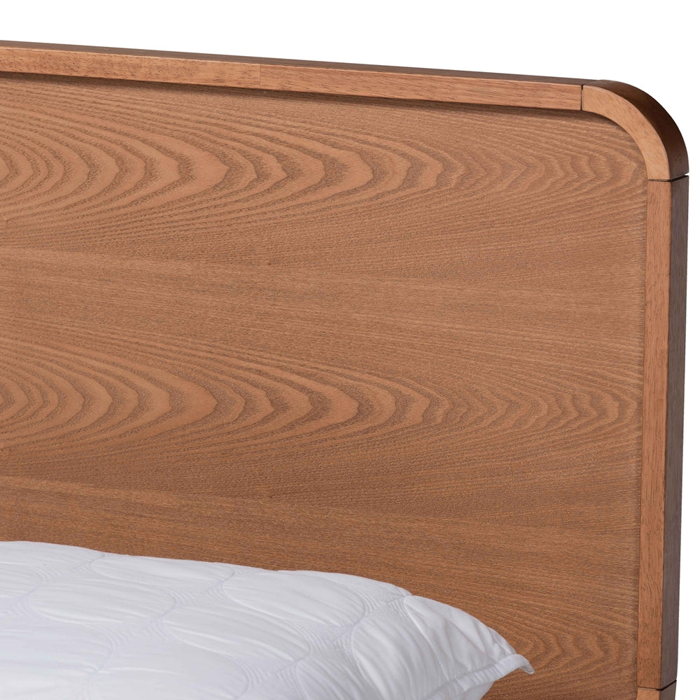 Eleni Ash Walnut Brown Finished Wood Queen Size 3-Drawer Platform Storage Bed