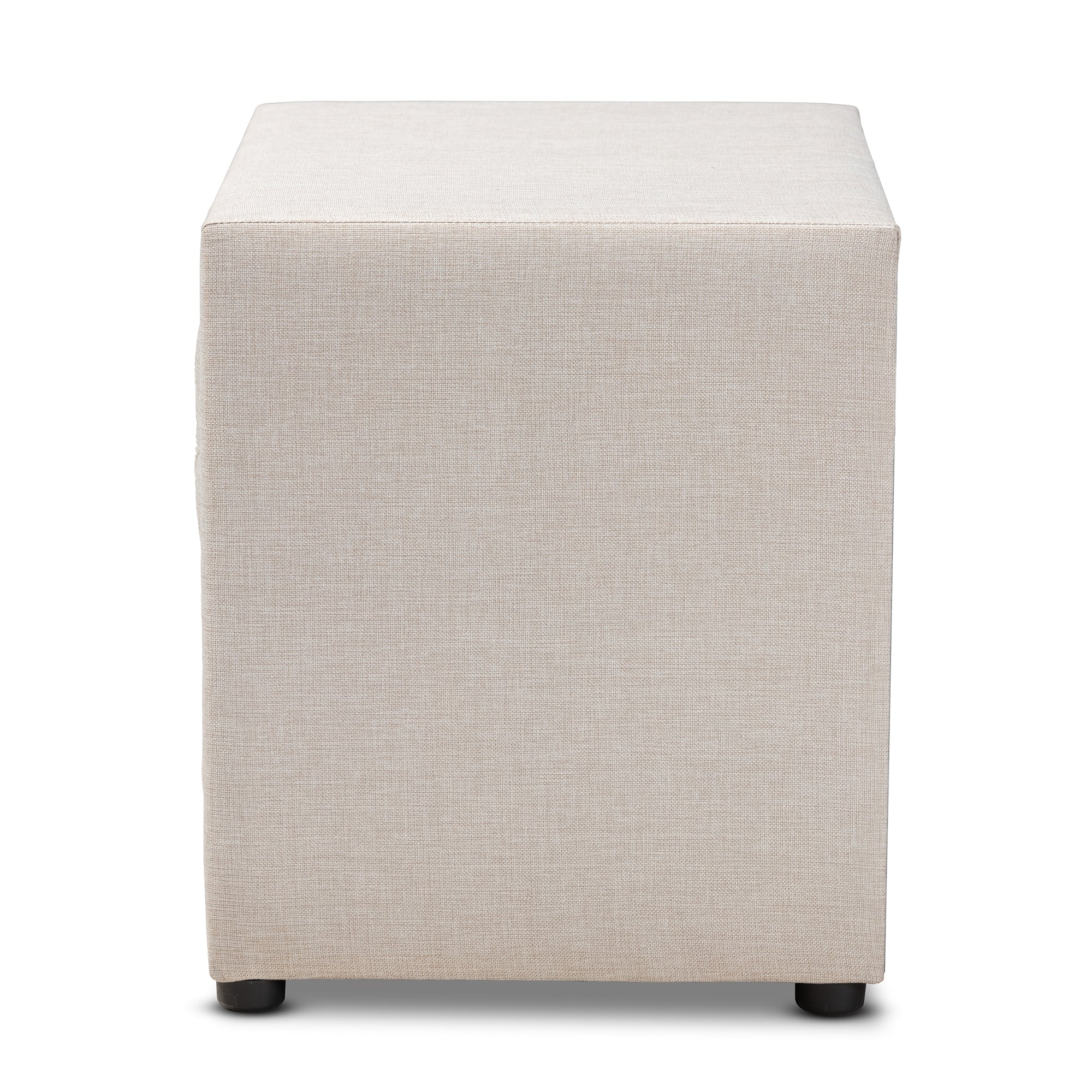 Lepine Modern and Contemporary Light Beige Fabric Upholstered 2-Drawer Wood Nightstand