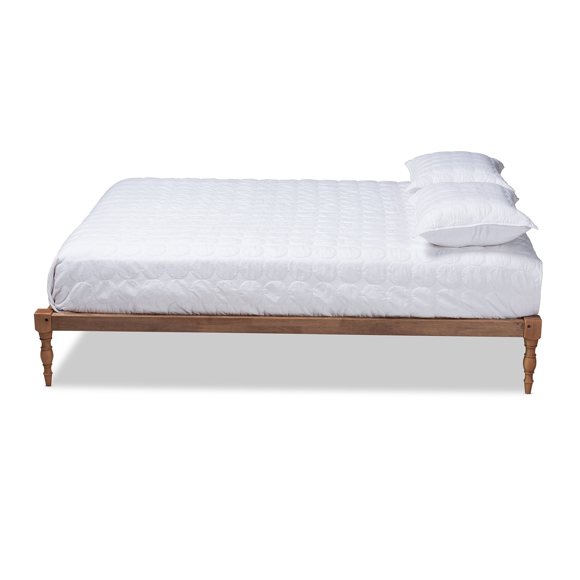 Iseline Walnut Brown Finished Wood King Size Platform Bed Frame