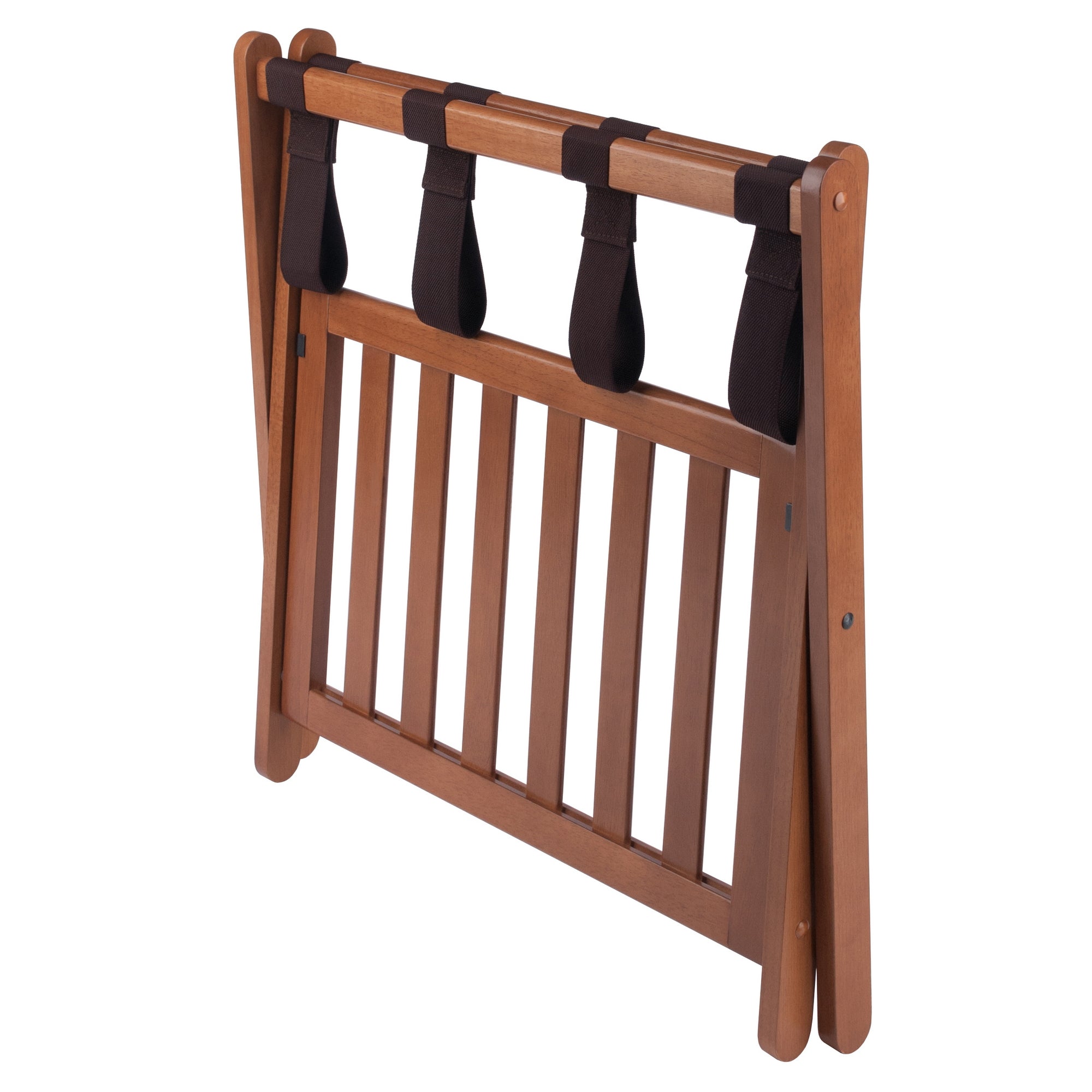 Reese Luggage Rack with Shelf, Teak