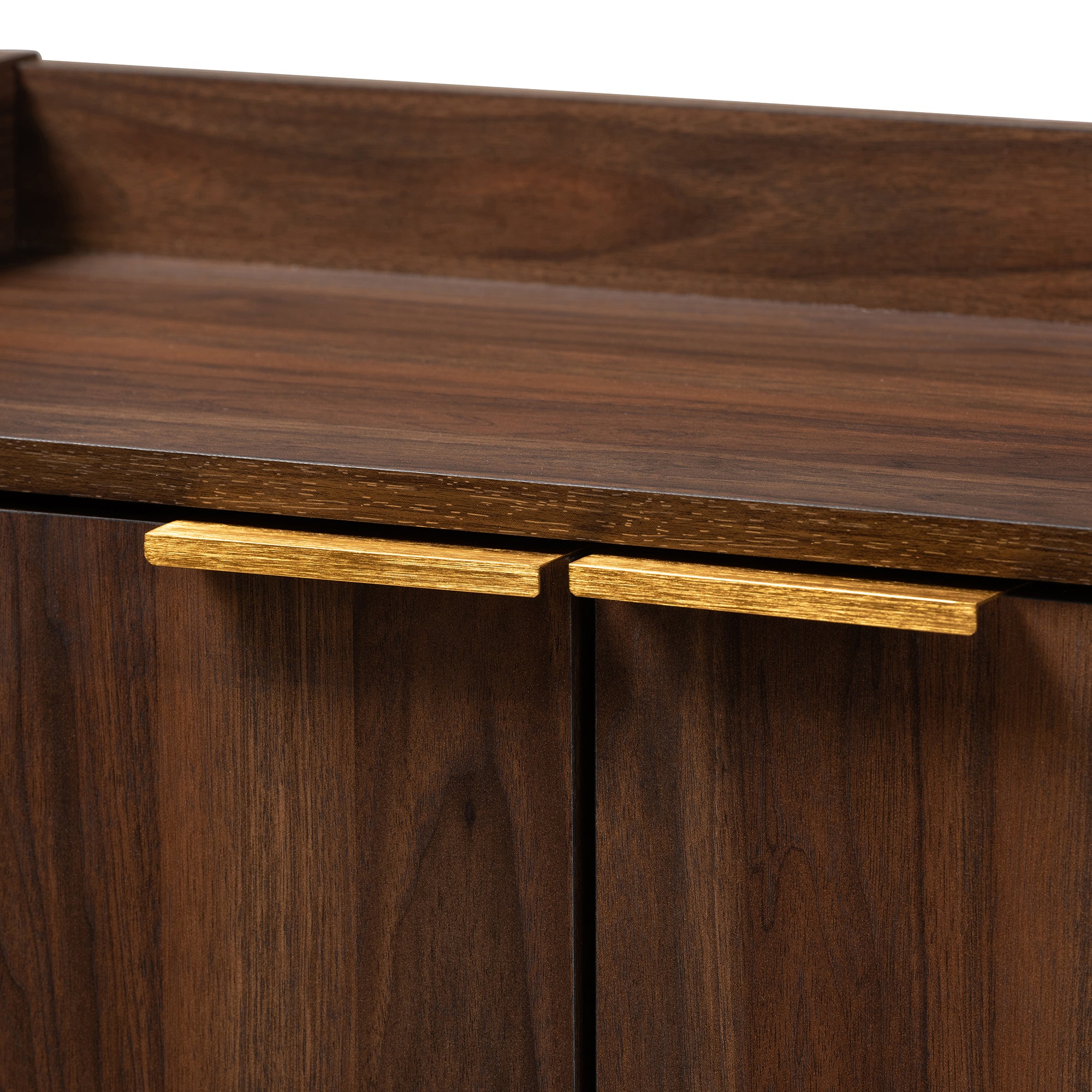 Lena Mid-Century Modern Walnut Brown Finished 5-Shelf Wood Entryway Shoe Cabinet