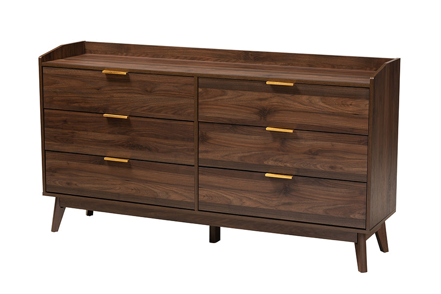 Lena Mid-Century Modern Walnut Brown Finished Wood 3-Piece Storage Set