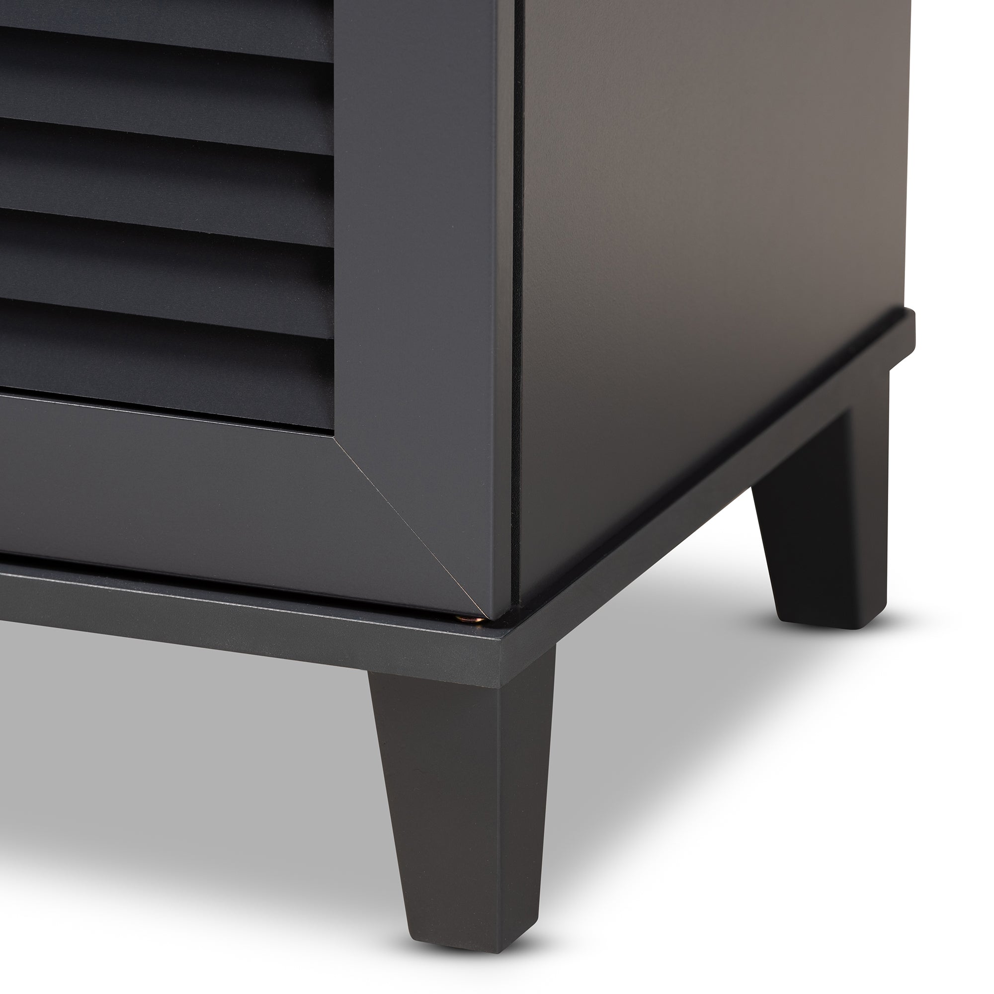 Coolidge Modern and Contemporary Dark Grey Finished 4-Shelf Wood Shoe Storage Cabinet