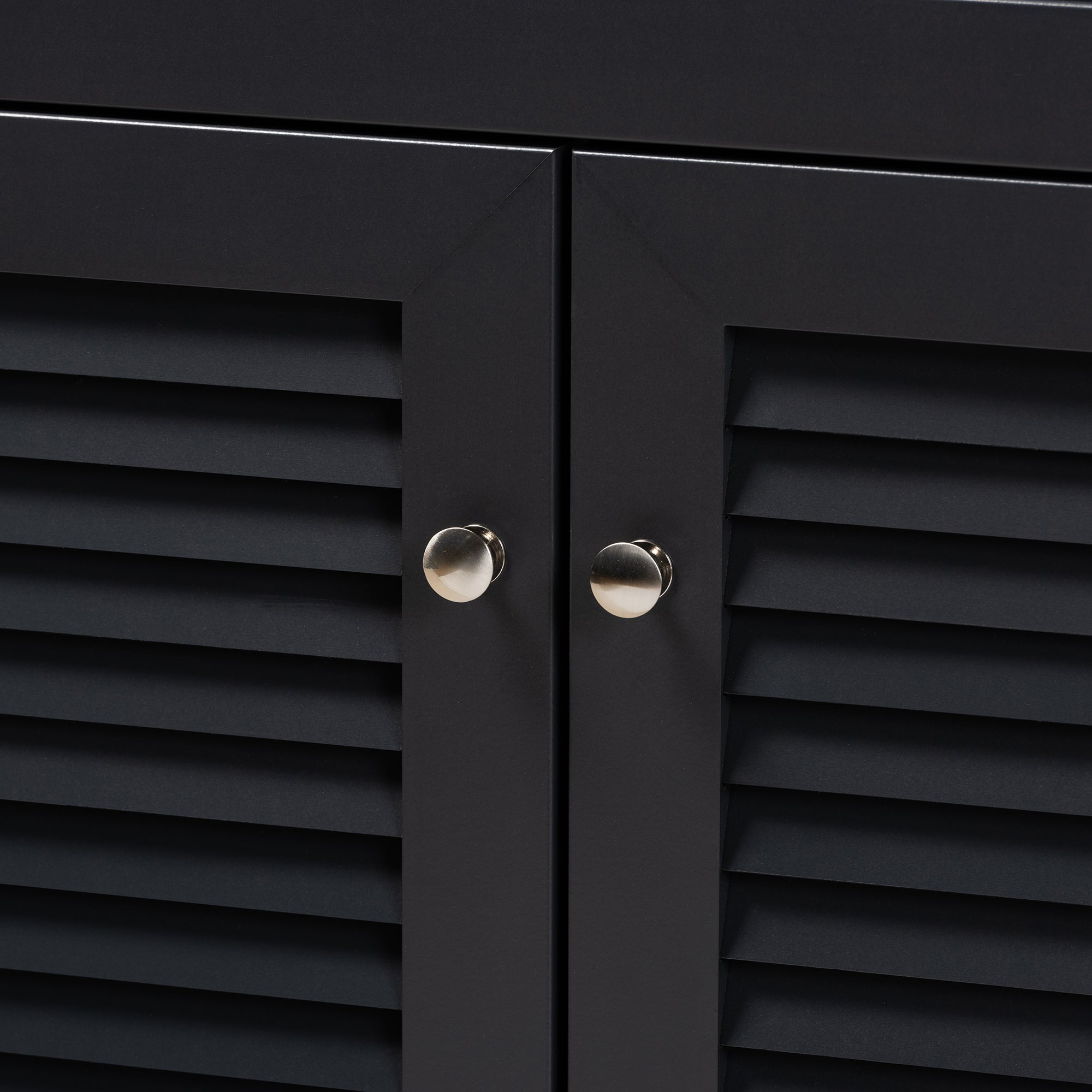 Coolidge Modern and Contemporary Dark Grey Finished 4-Shelf Wood Shoe Storage Cabinet with Drawer