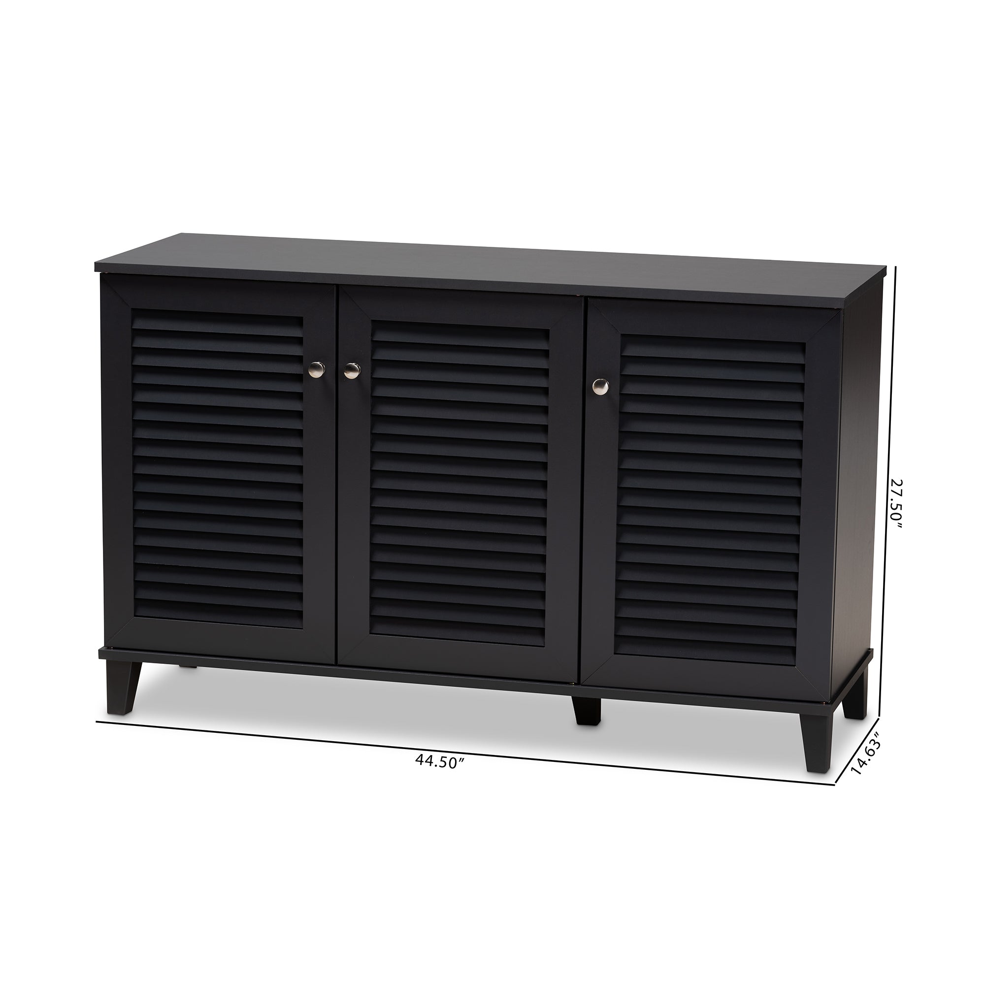 Coolidge Modern and Contemporary Dark Grey Finished 8-Shelf Wood Shoe Storage Cabinet