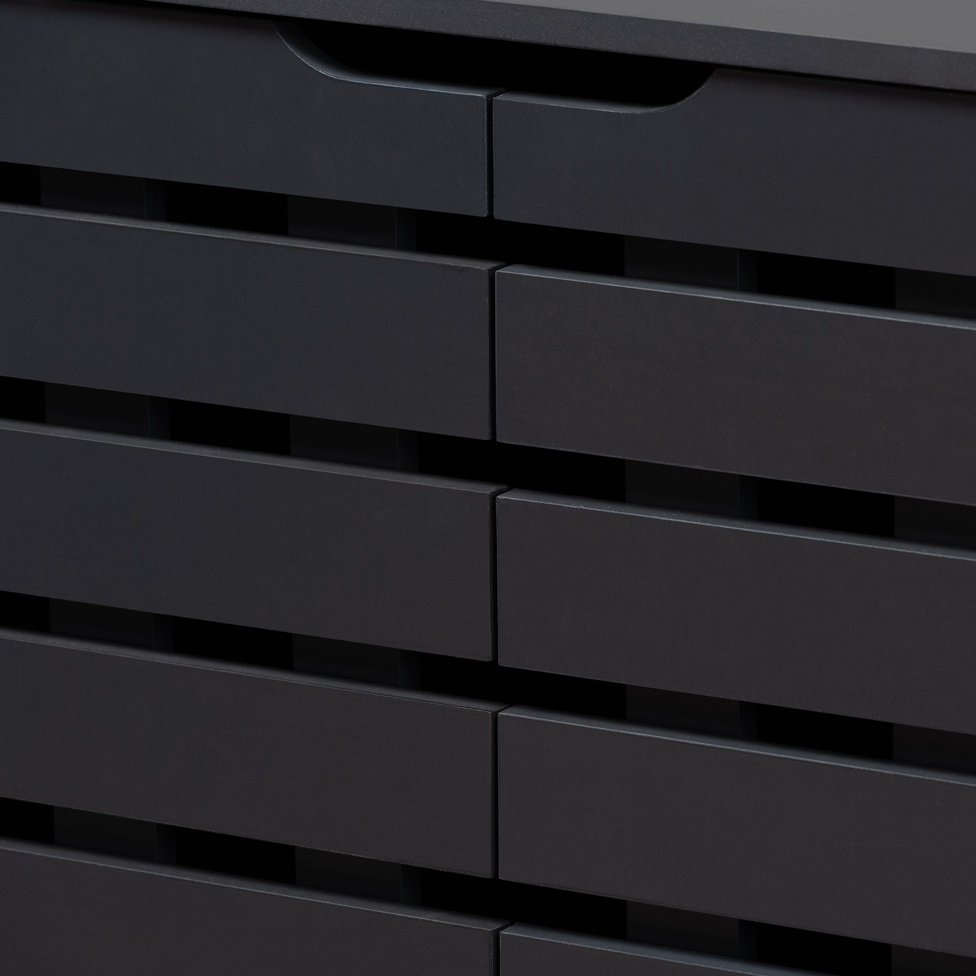 Shirley Modern and Contemporary Dark Grey Finished 2-Door Wood Shoe Storage Cabinet with Open Shelves