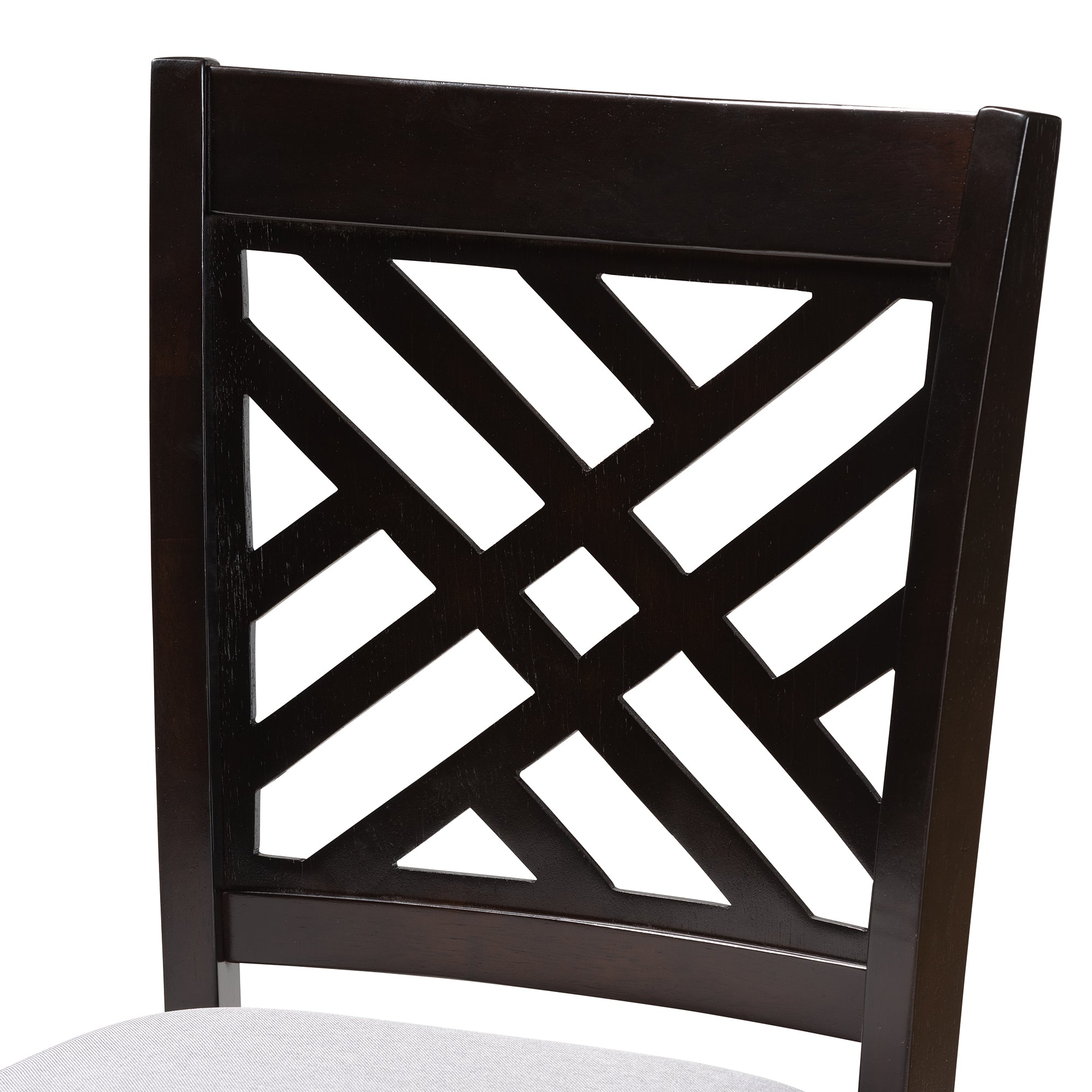 Caron Modern and Contemporary Grey Fabric Upholstered Espresso Brown Finished Wood Counter Height Pub Chair Set of 2