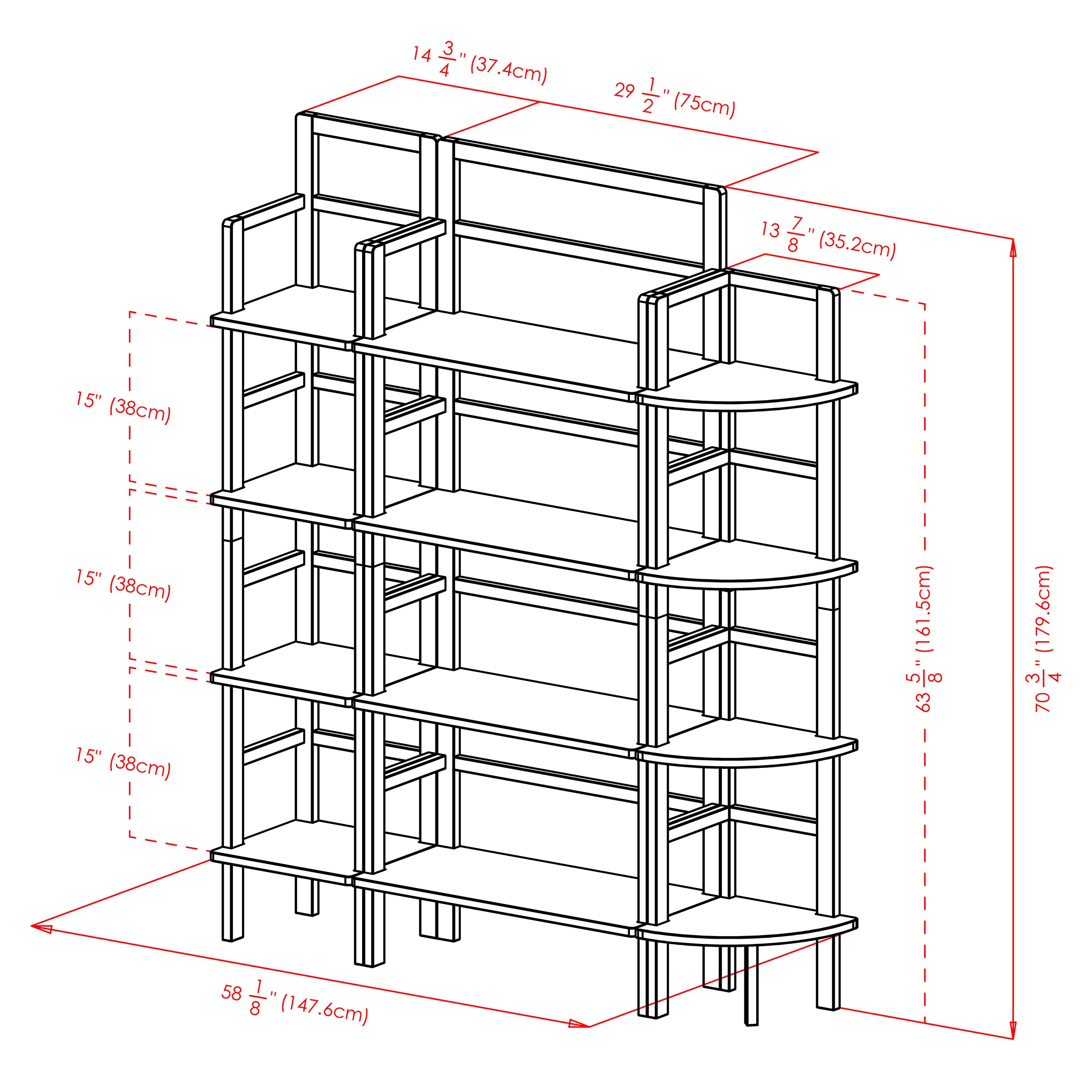 Aiden 3-Pc Baker's Rack Set, Coffee