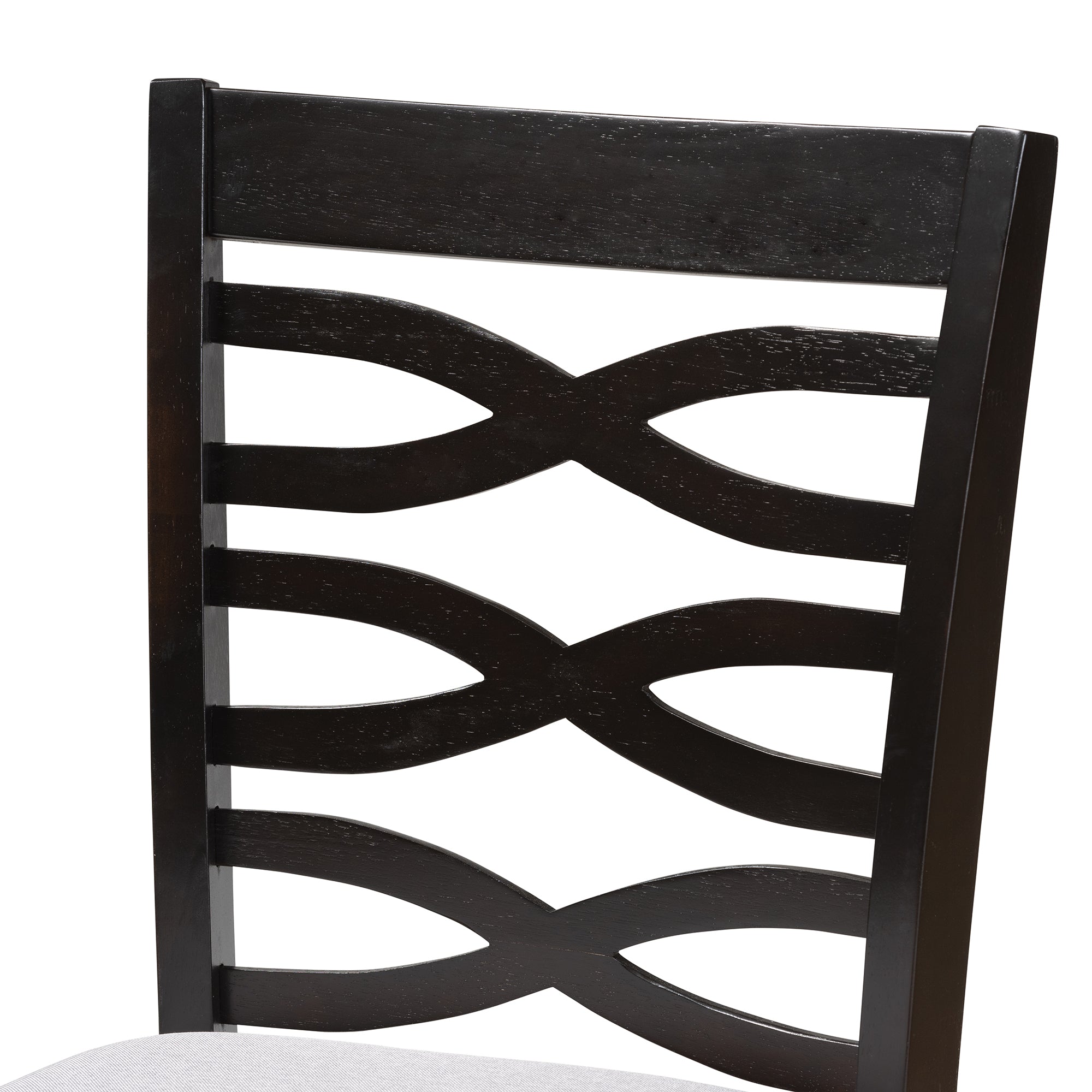 Lanier Modern and Contemporary Grey Fabric Upholstered Espresso Brown Finished Wood Counter Height Pub Chair Set of 2
