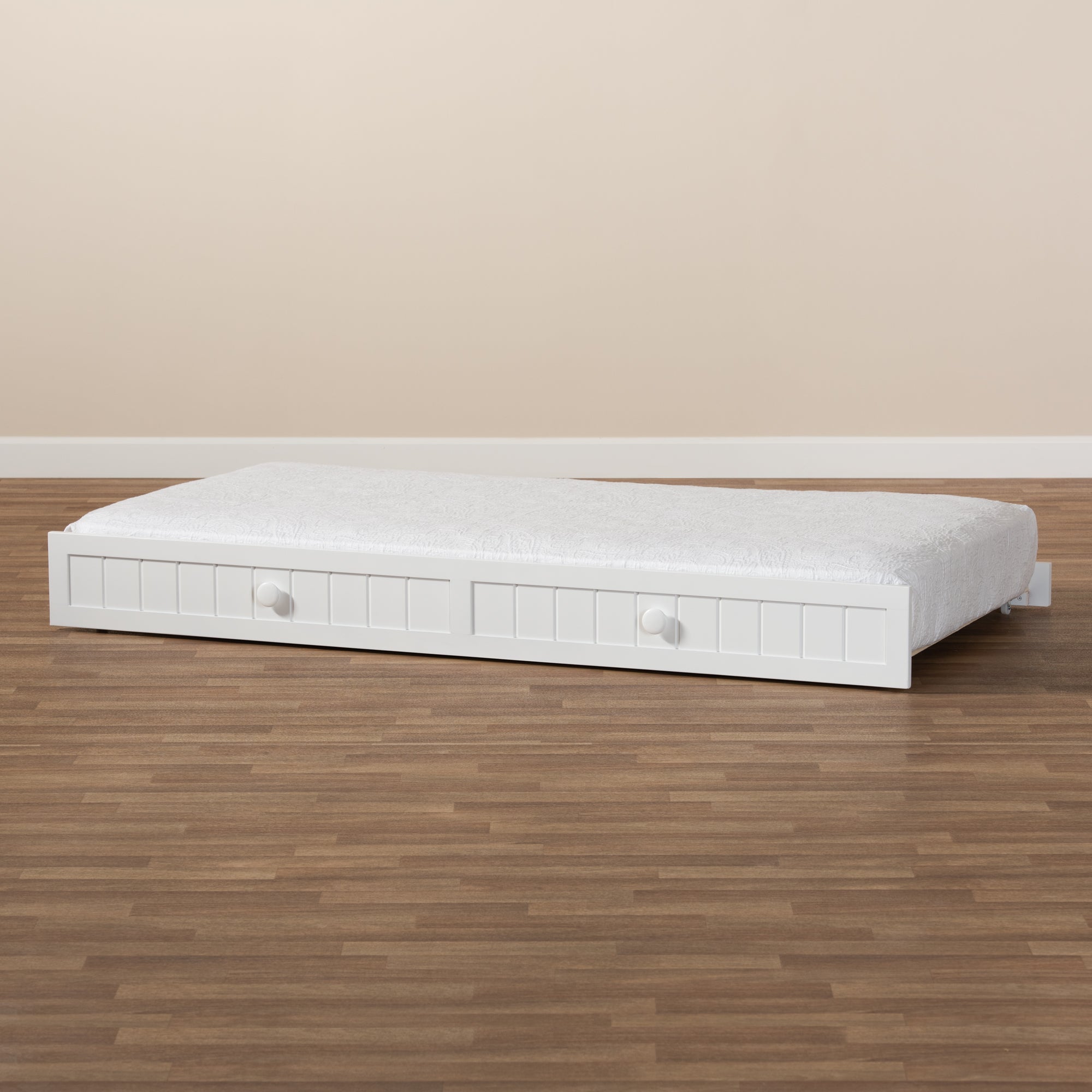 Neves Cottage Farmhouse White Finished Wood Twin Size Trundle