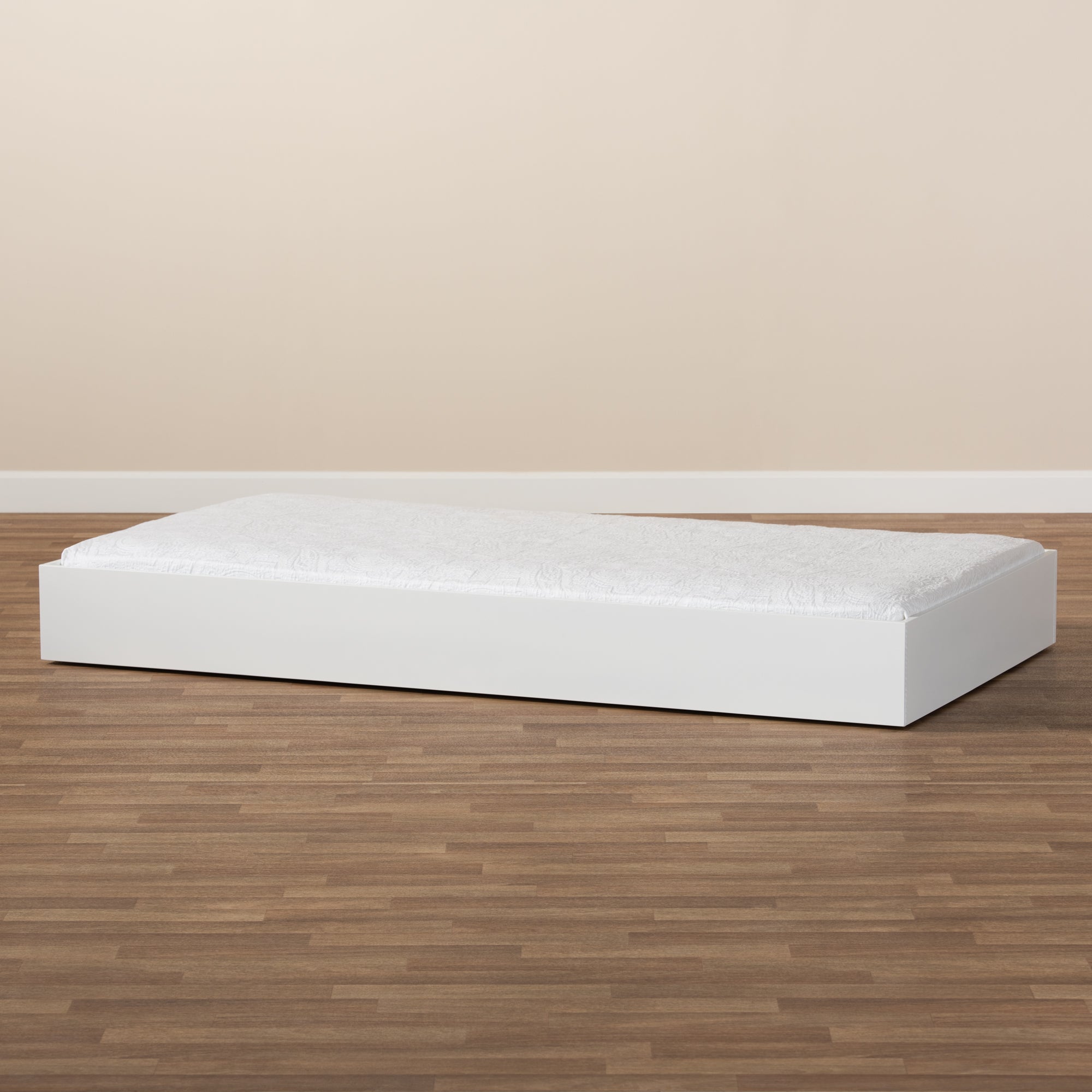Renata Modern and Contemporary White Finished Wood Twin Size Trundle