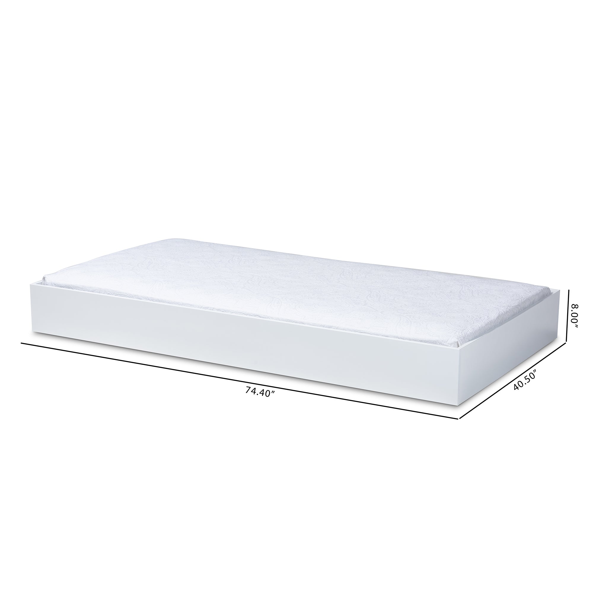 Renata Modern and Contemporary White Finished Wood Twin Size Trundle
