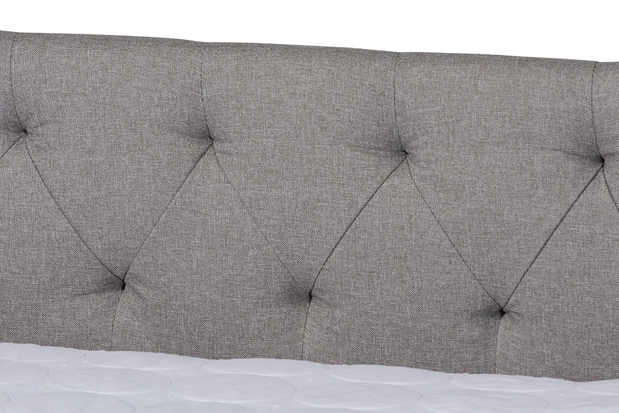 Haylie Full Daybed Light Grey Fabric Contemporary with Trundle