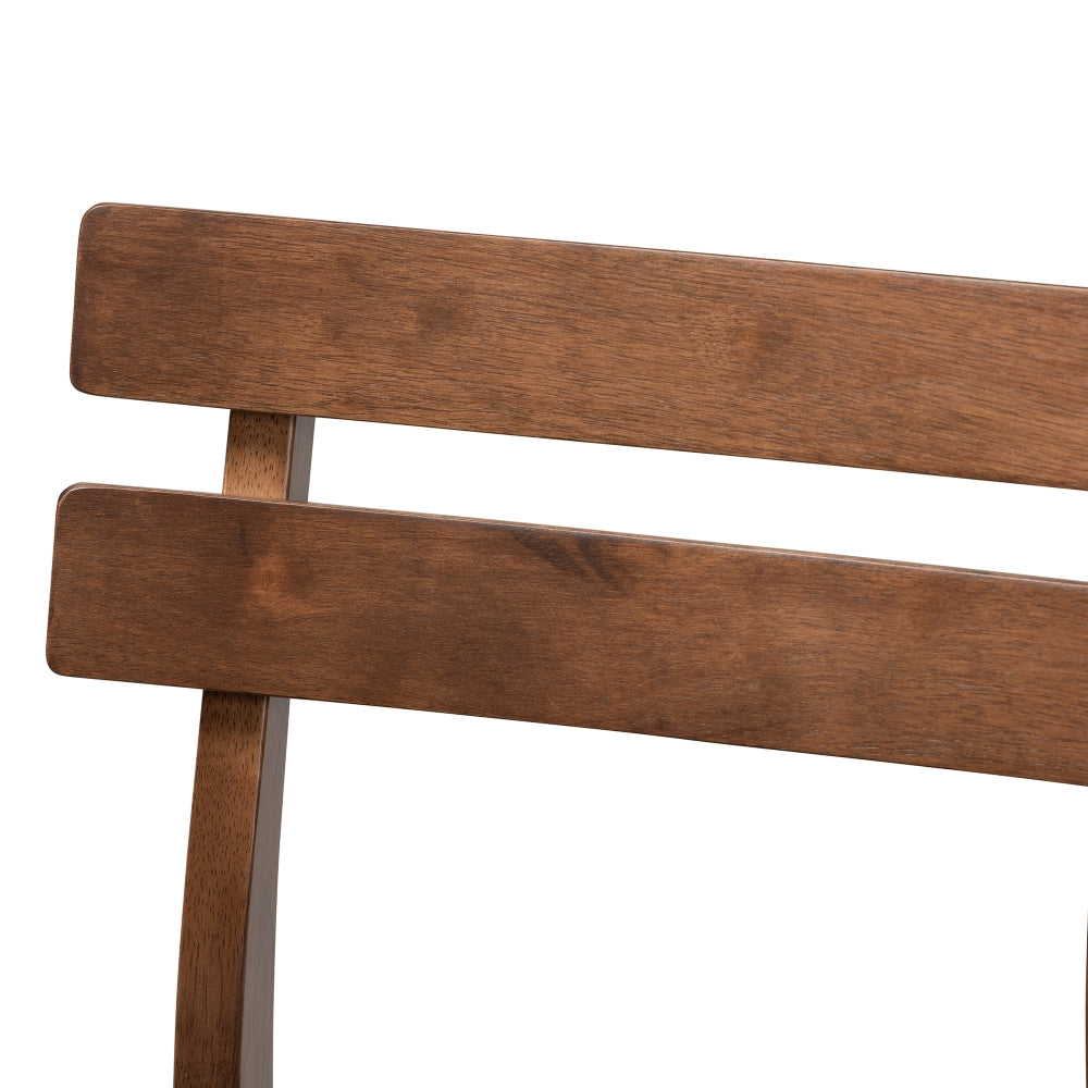 Larine Modern and Contemporary Dark Grey Fabric Upholstered Walnut Finished 2-Piece Wood Counter Stool Set