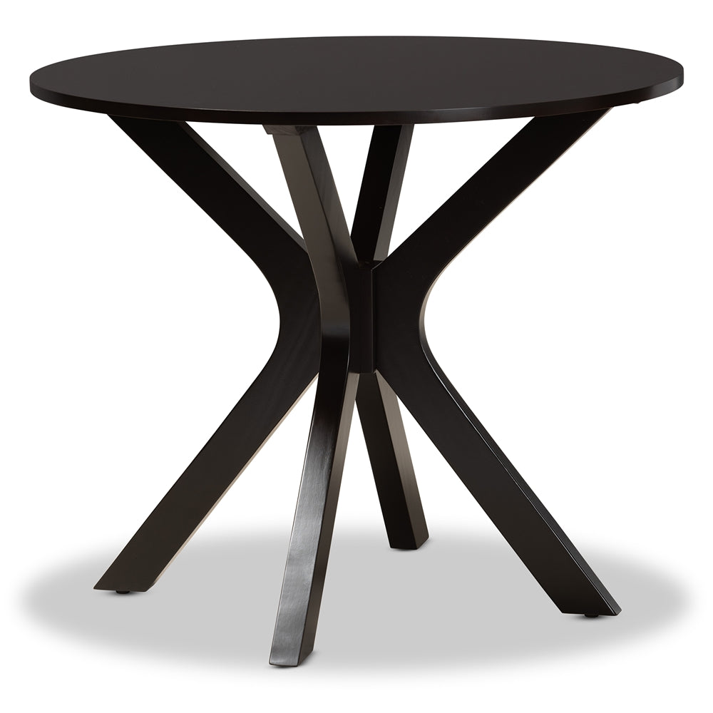 Elena Modern and Contemporary Grey Fabric Upholstered and Dark Brown Finished Wood 5-Piece Dining Set
