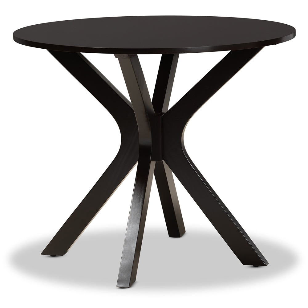 Sadie Modern and Contemporary Grey Fabric Upholstered and Dark Brown Finished Wood 5-Piece Dining Set