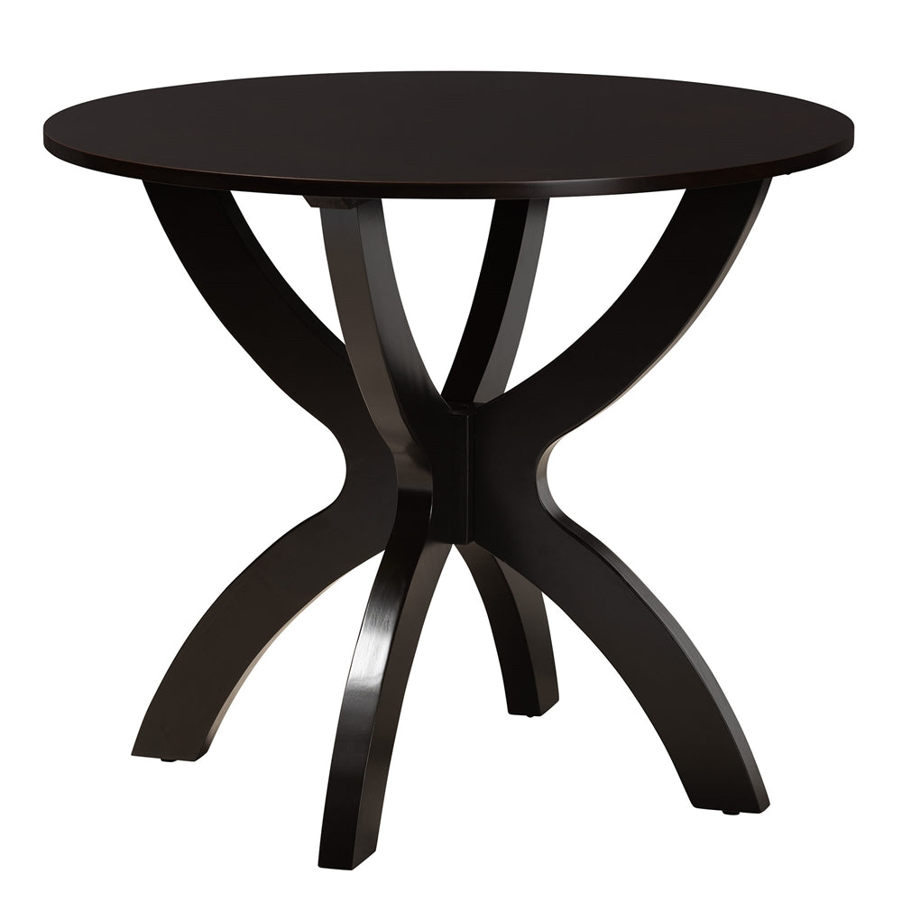 Velia Modern Grey Fabric and Dark Brown Finished Wood 5-Piece Dining Set
