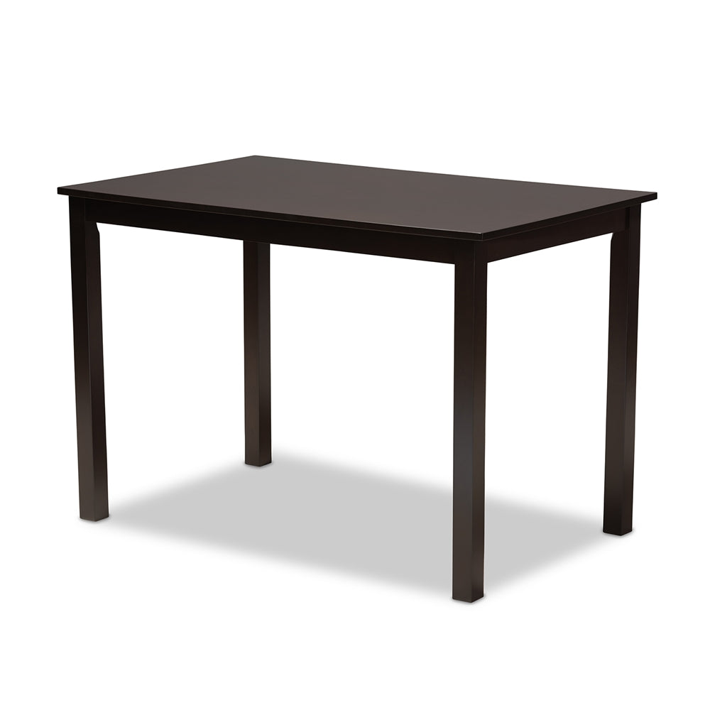 Lucie Modern and Contemporary Grey Fabric Upholstered Espresso Brown Finished 5-Piece Wood Dining Set