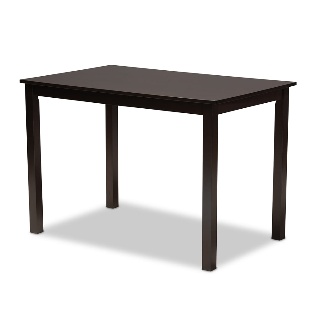 Cherese Modern and Contemporary Grey Fabric Upholstered Espresso Brown Finished 5-Piece Wood Dining Set