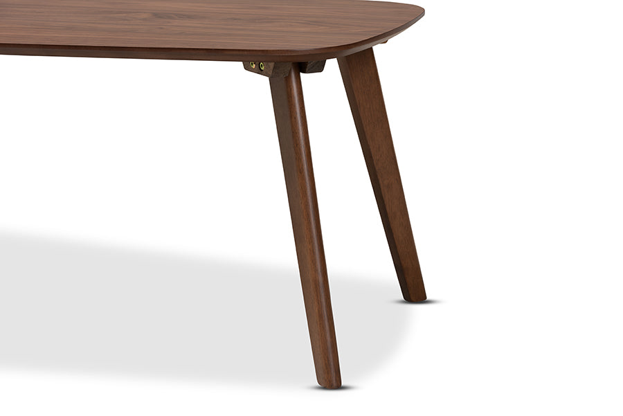 Dahlia Mid-Century Modern Walnut Finished Coffee Table