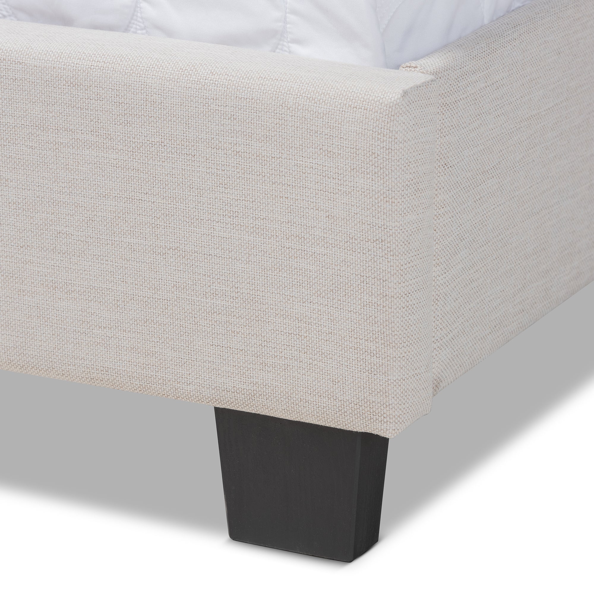 Ansa Modern and Contemporary Beige Fabric Upholstered Queen Size Bed