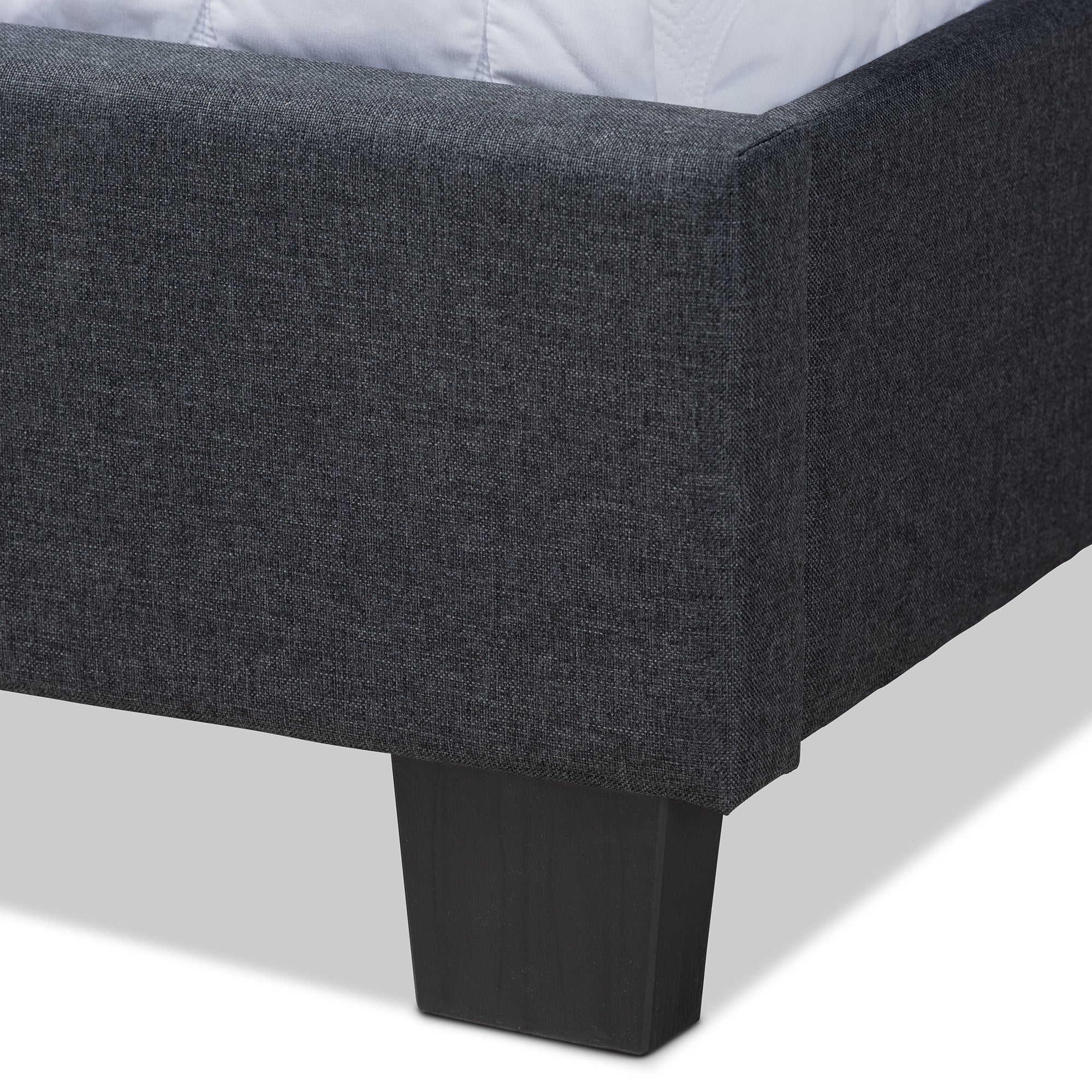 Ansa Dark Grey Fabric Upholstered Full Size Bed