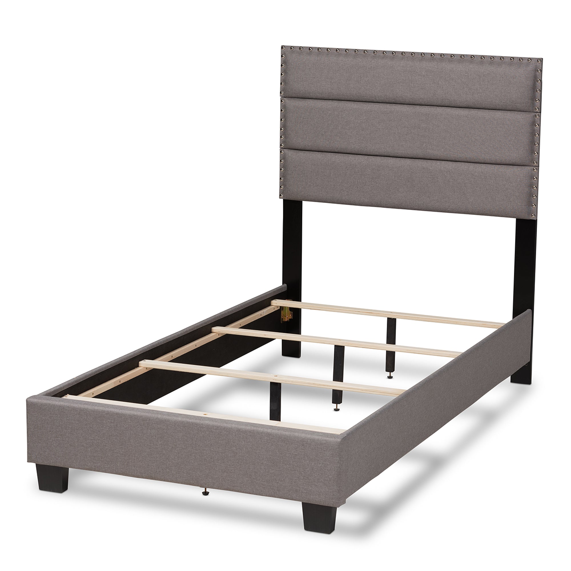 Ansa Modern and Contemporary Grey Fabric Upholstered Twin Size Bed