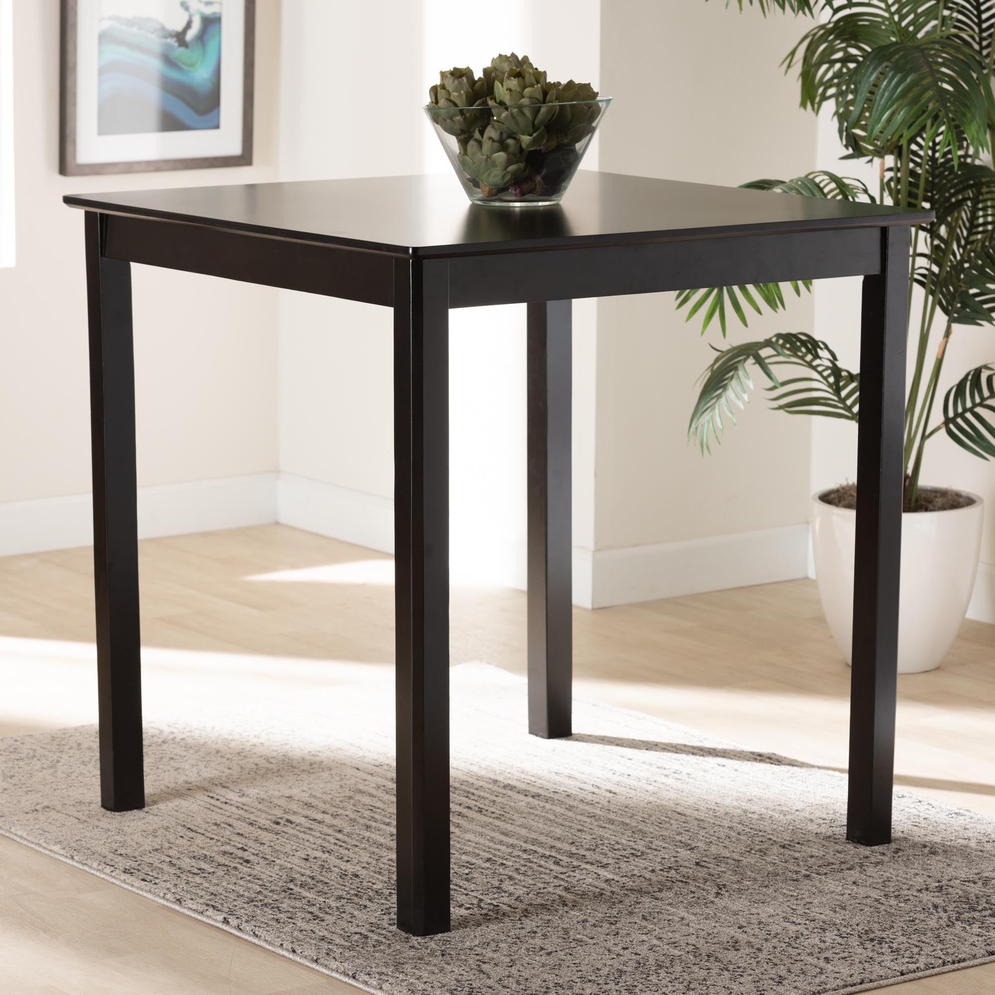Lenoir Modern Espresso Brown Finished Wood Counter Height Pub Table