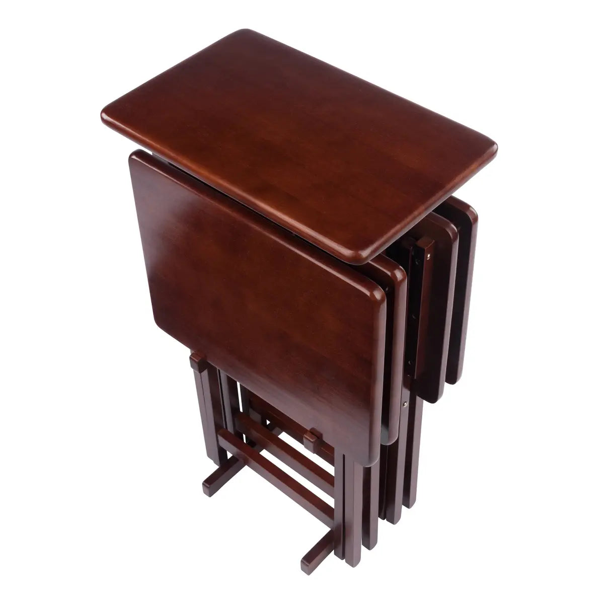 Riley 5-Pc Set Snack Table, Walnut Finish