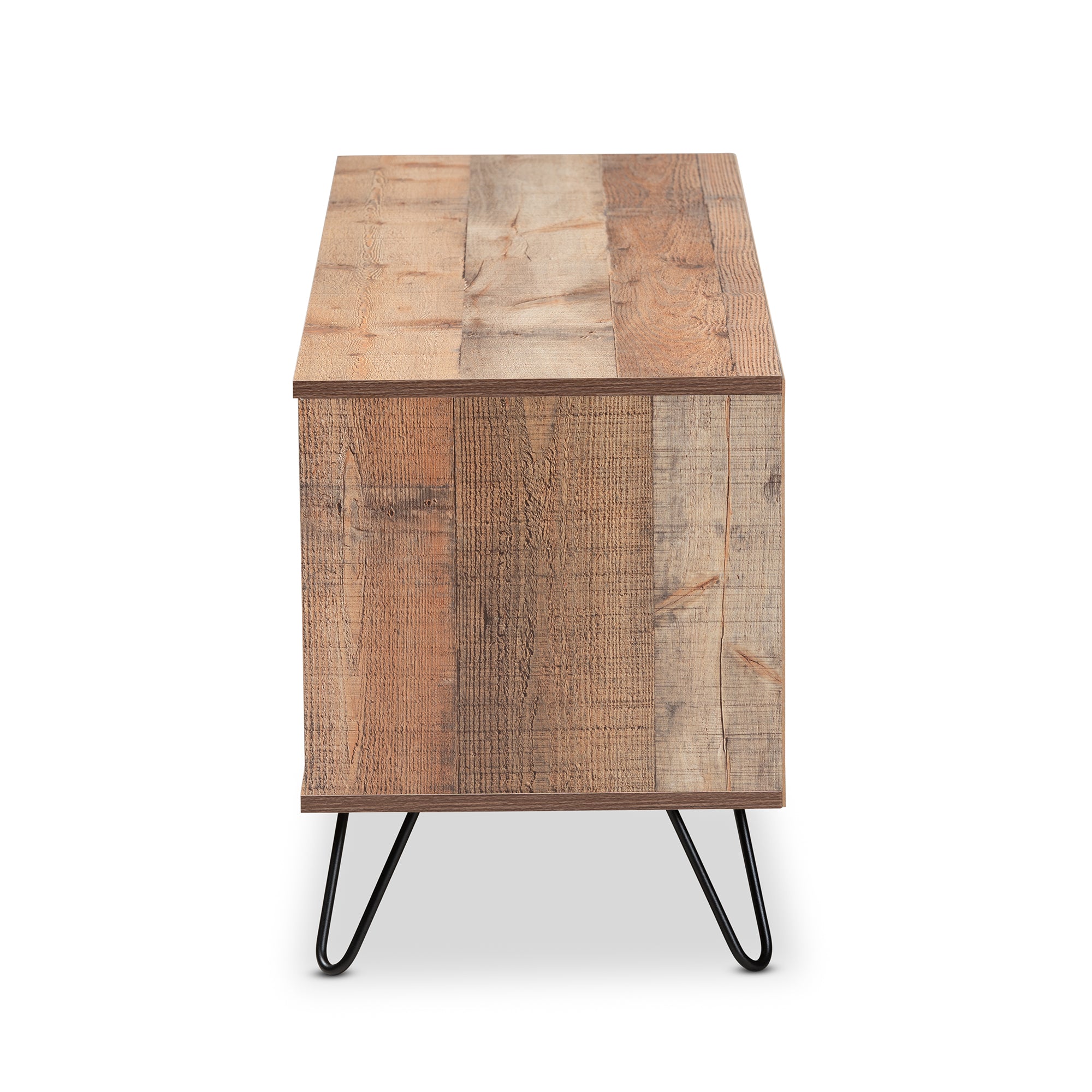 Iver Modern and Contemporary Rustic Oak Finished 1-Door Wood TV Stand